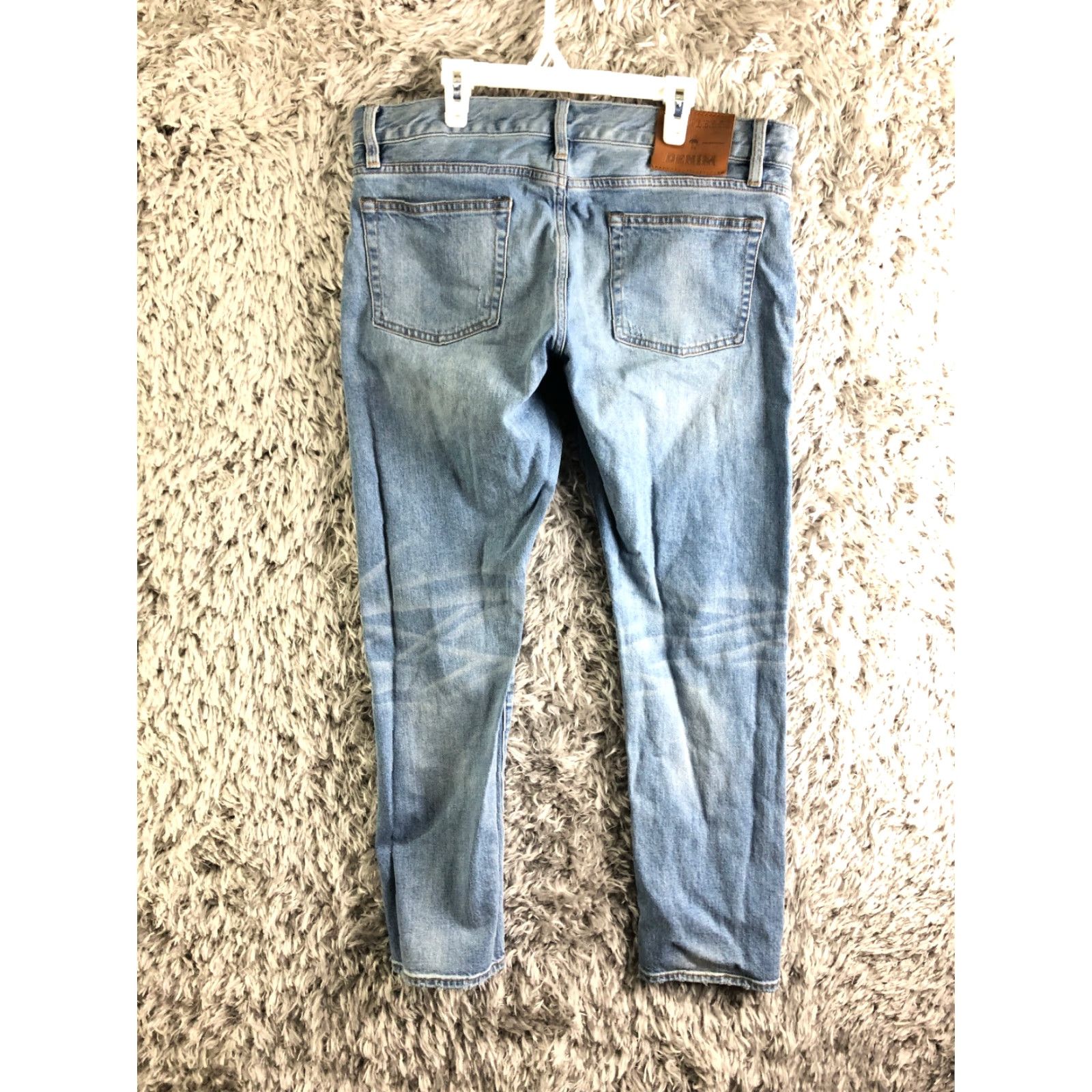 Denime Red Fleece Jeans Size 36x30 Mens Mid Rise Straight Leg Med Wash Blue Denim Jeans Size US 36 / EU 52 - 6 Thumbnail
