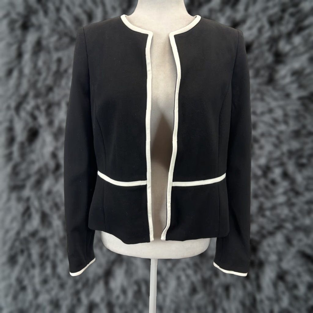 Talbots NEW! Talbots Italian Knit Luxe Blazer Jacket 2 Open Front Black Classic Career Size XS / US 0-2 / IT 36-38 - 1 Thumbnail