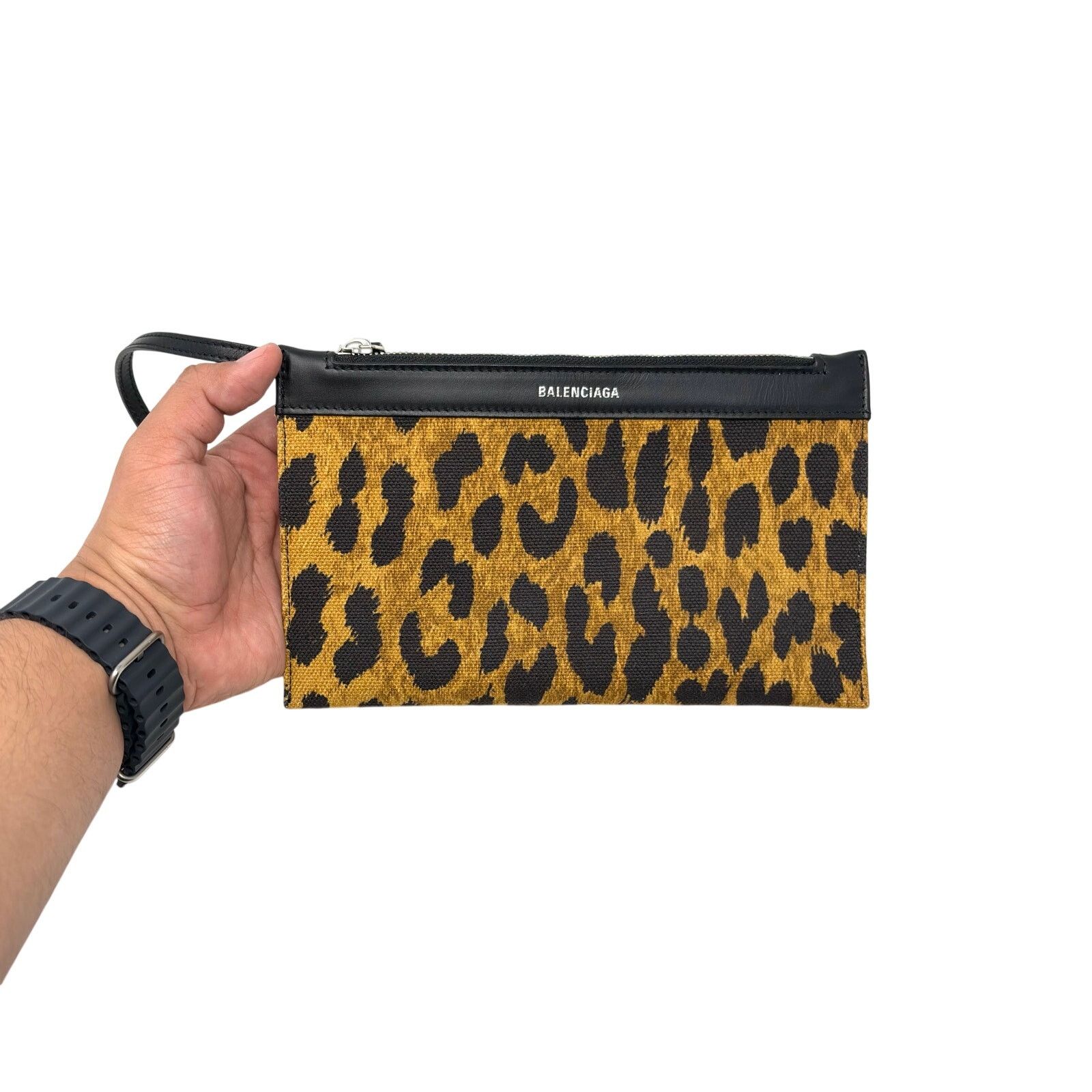 Balenciaga Balenciaga Leopard Print Zipper Pouch Size ONE SIZE - 3 Thumbnail