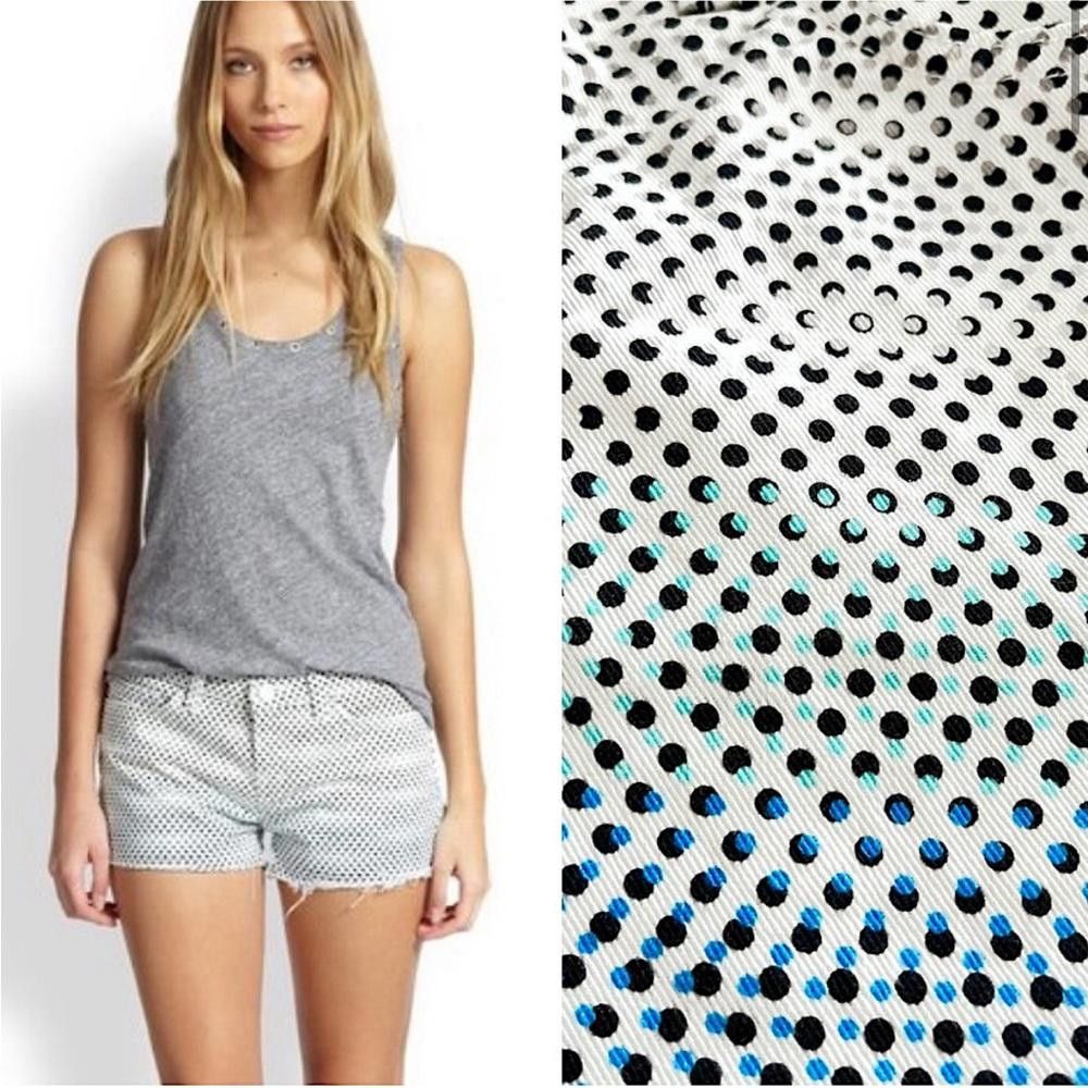 J Brand J Brand Cut Off Ombre Dot Frayed Hem Denim Cut Off Shorts 26 Size 26" / US 2 / IT 38 - 2 Thumbnail