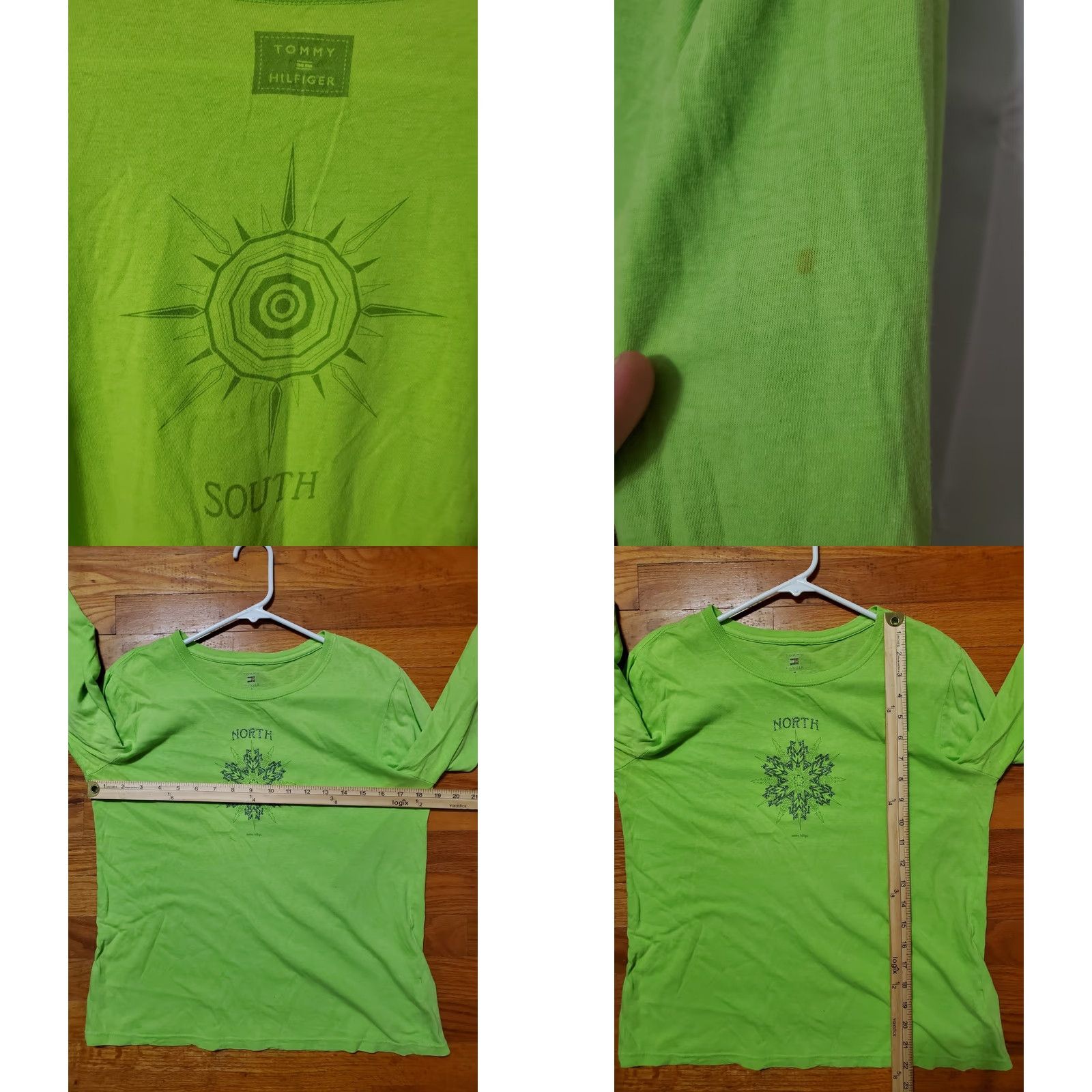 Tommy Hilfiger VINTAGE Tommy Hilfiger Shirt Womens Long Sleeve Medium Green Embroidered Button Crest North South Regular Fit Size M / US 6-8 / IT 42-44 - 8 Thumbnail