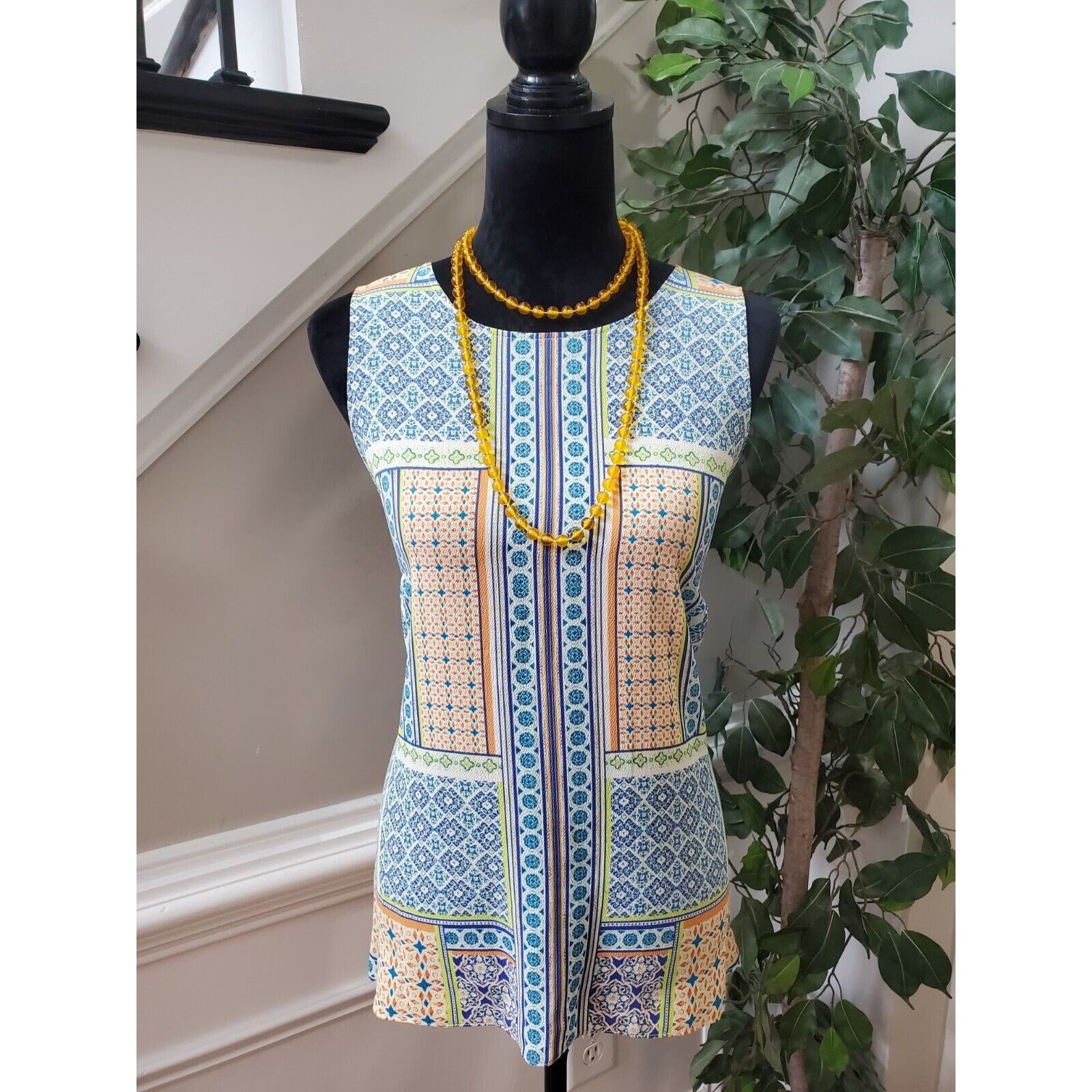 Other Rose + Olive Polyester Round Neck Sleeveless Top Blouse M Size M / US 6-8 / IT 42-44 - 1 Thumbnail