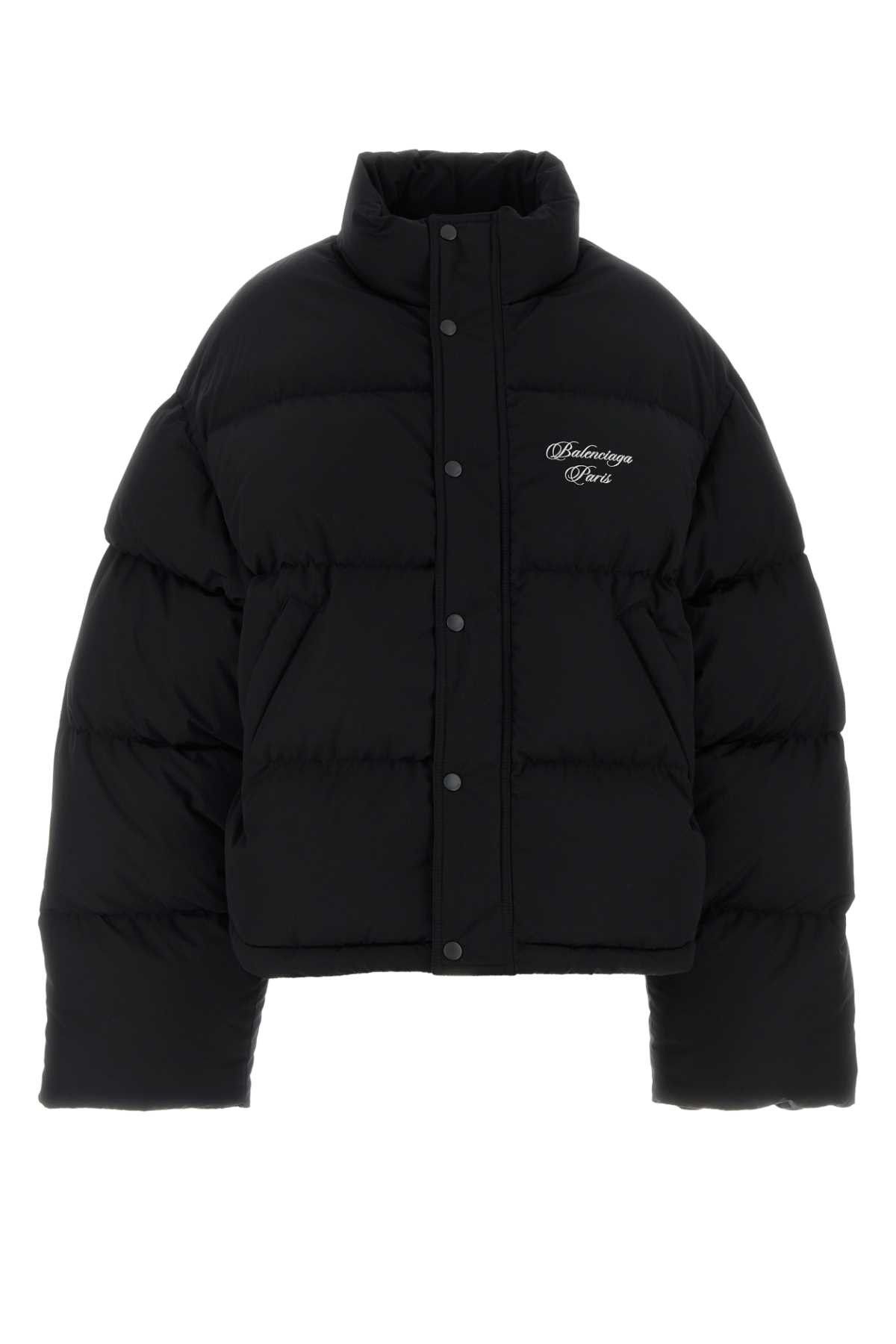 Balenciaga Black Cotton Blend Down Jacket Size S / US 4 / IT 40 - 1 Thumbnail