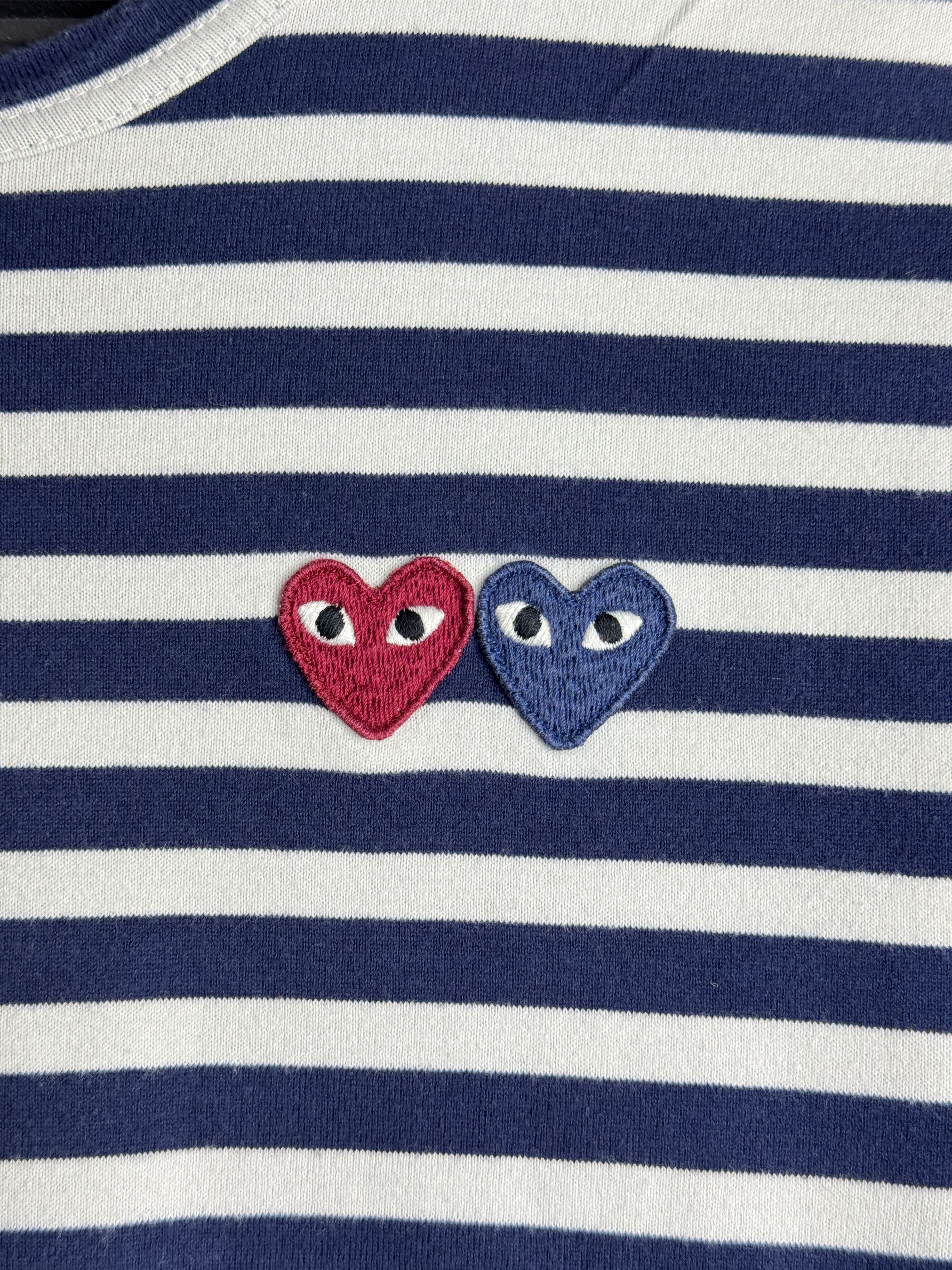 Comme des Garcons CDG PLAY unisex striped cotton t-shirt, made in Japan Size US S / EU 44-46 / 1 - 3 Thumbnail