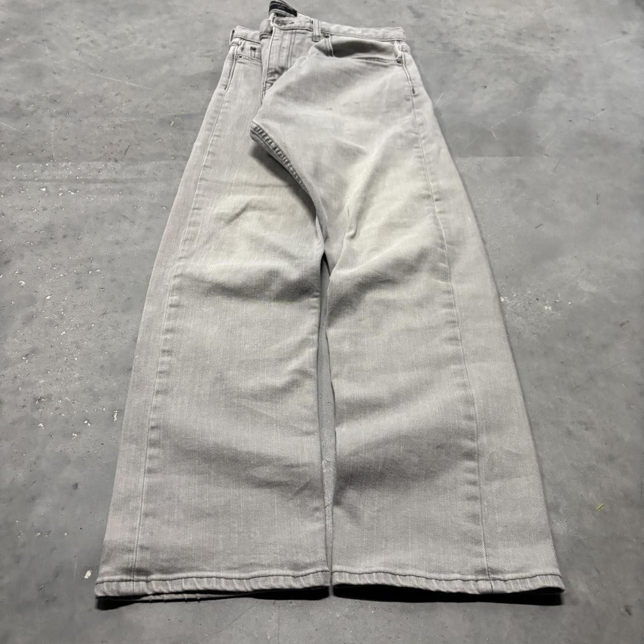 Japanese Brand × Vintage Crazy Vintage Y2K/2000s Faded Light Grey Grunge Streetwear Denim Jeans! Size US 33 - 3 Thumbnail