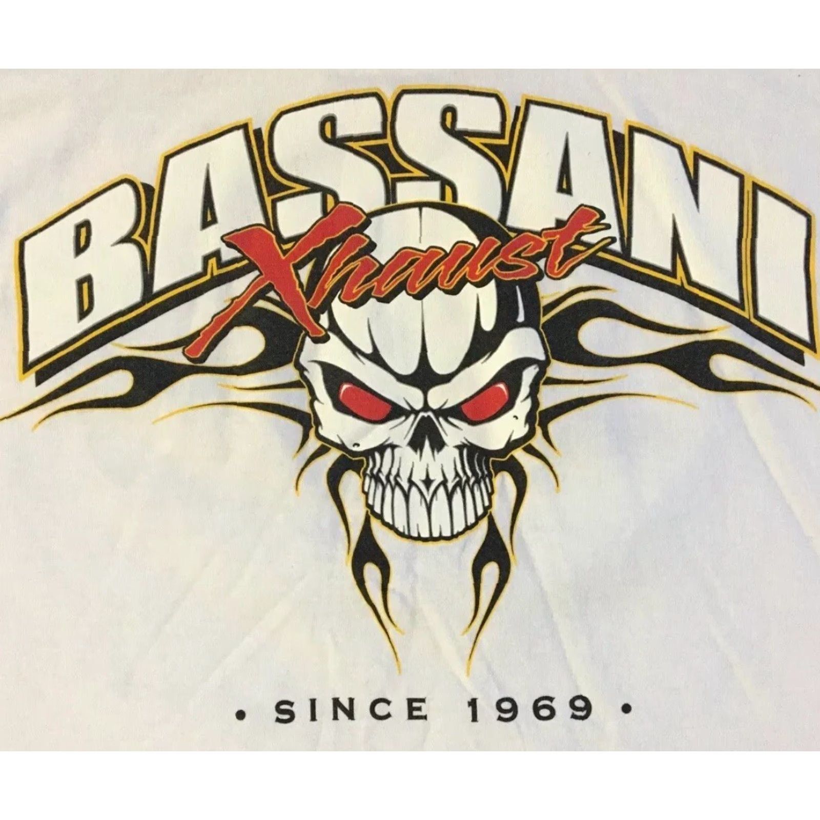 Vintage VINTAGE Bassani Shirts Faded Skull Flames Shirt XL Grunge Biker Punk Fire Skate Y2K 90s Size US XL / EU 56 / 4 - 3 Thumbnail