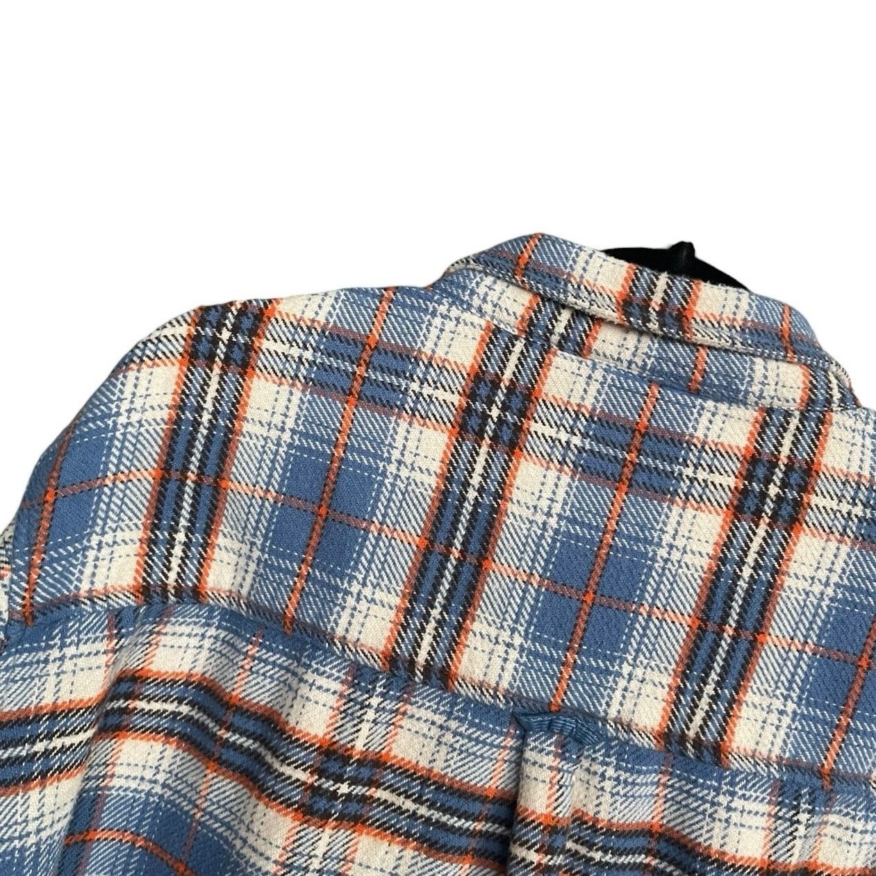 American Eagle Outfitters American Eagle Mens Blue & Orange Plaid Thick Button Down Size US XL / EU 56 / 4 - 6 Thumbnail