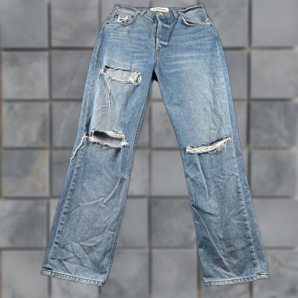 Reformation Reformation Jeans Womens 29 Straight Leg High Rise Distressed Light Wash Size 29" - 1 Thumbnail