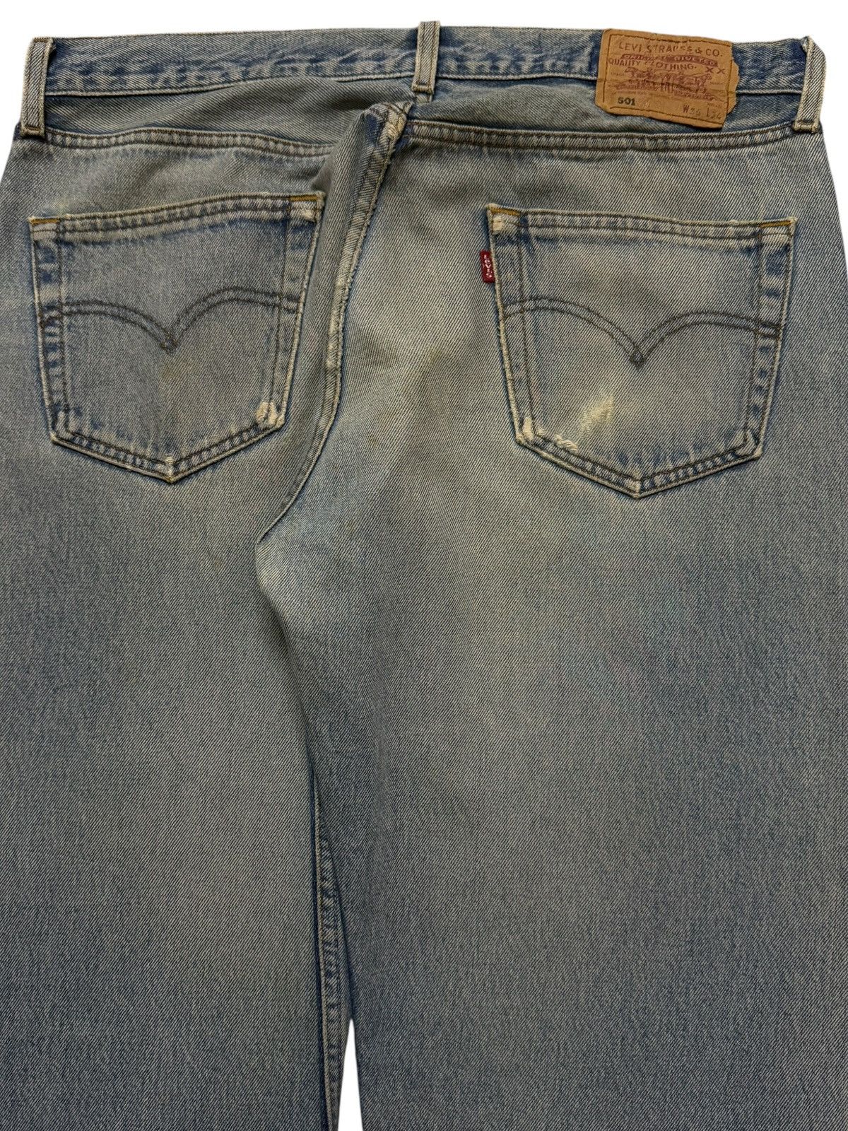 Levi's Vintage 90s Levis 501 Retro Blue Faded Wash Straight Leg Size US 35 - 5 Thumbnail