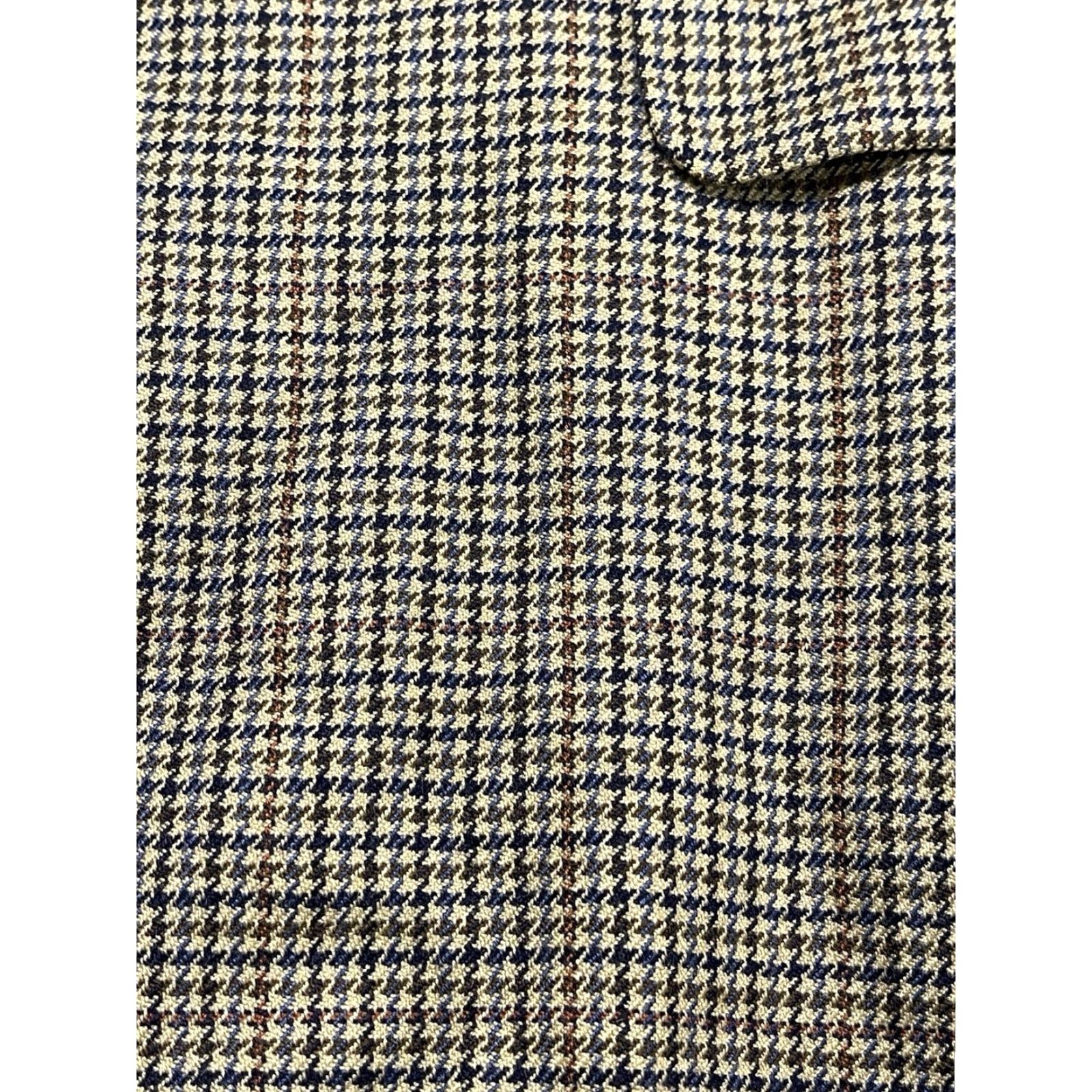 Jack Victor Loro Piana 100% Cashmere Houndstooth Blazer Jacket Sz 42R Jack Victor Men Notch Lapel Single-Breasted 2-Button Dry Clean Only Multicolor Size 42R - 7 Thumbnail