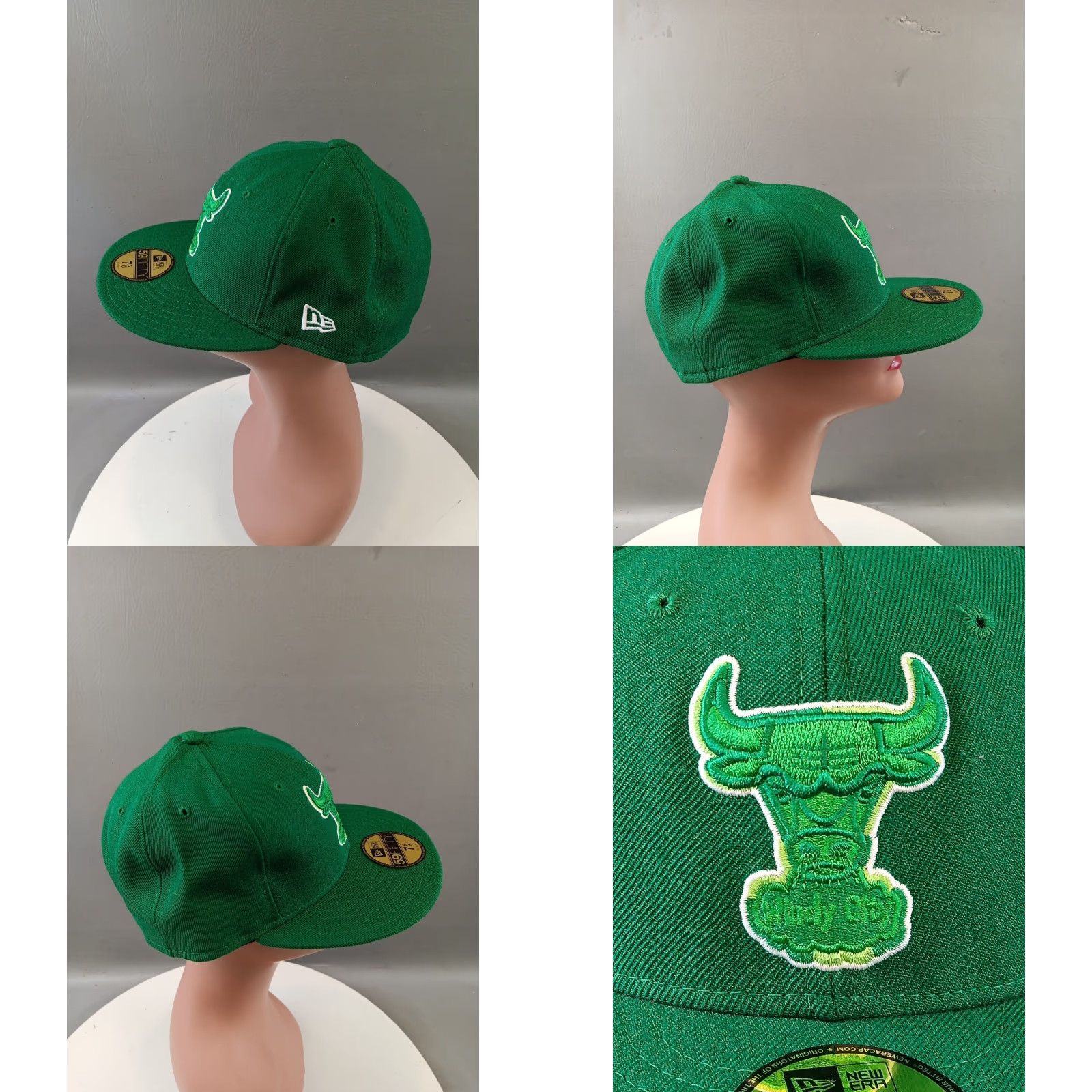 New Era New Era Windy City Chicago Bulls Fitted 59Fifty Hat Green 7 5/8 Mens NBA Basketball Cap Size ONE SIZE - 8 Thumbnail