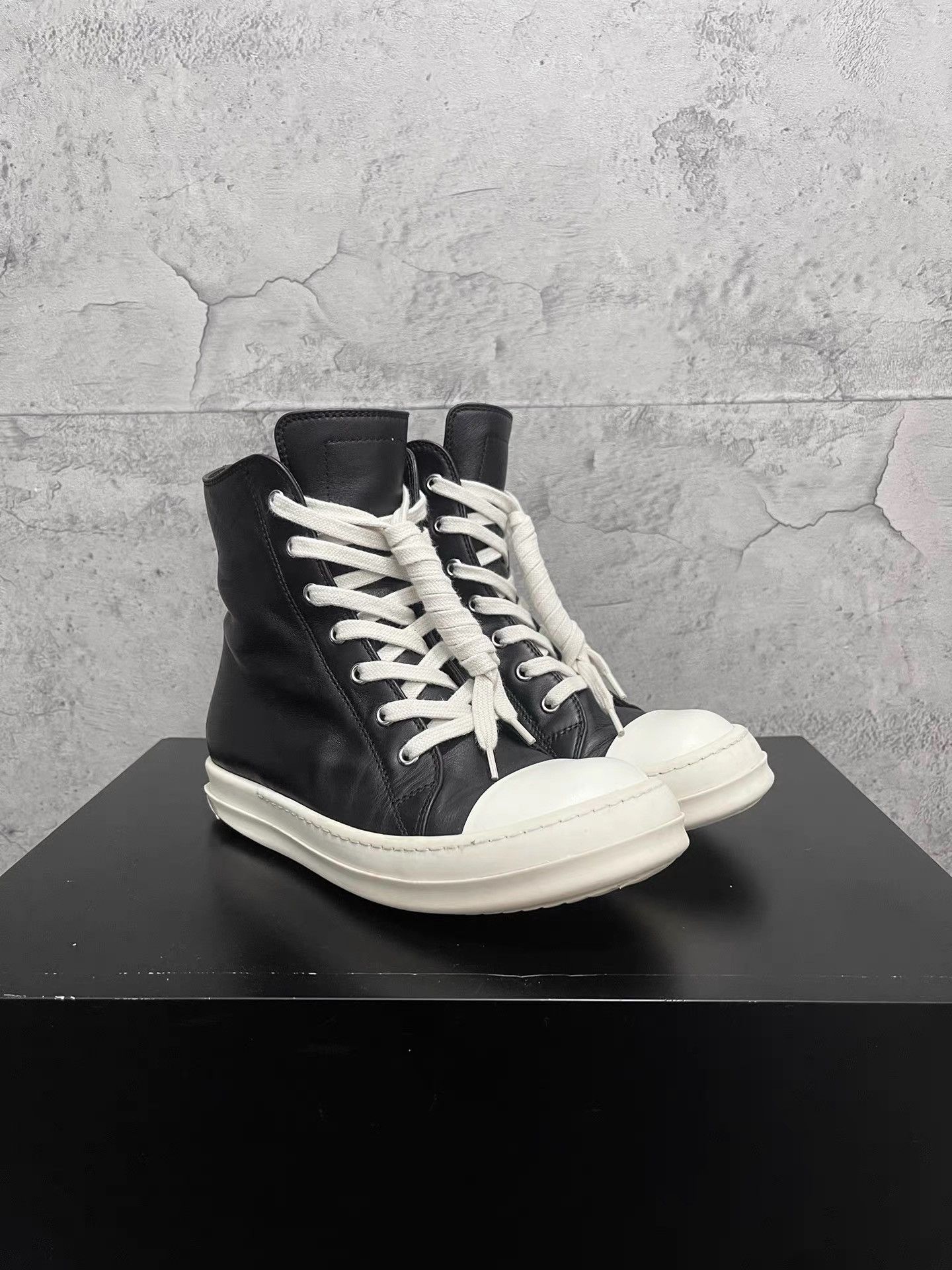 Rick Owens Rick Owens Mainline Leather High-Top Sneakers K34 Size US 6.5 / IT 36.5 - 3 Thumbnail