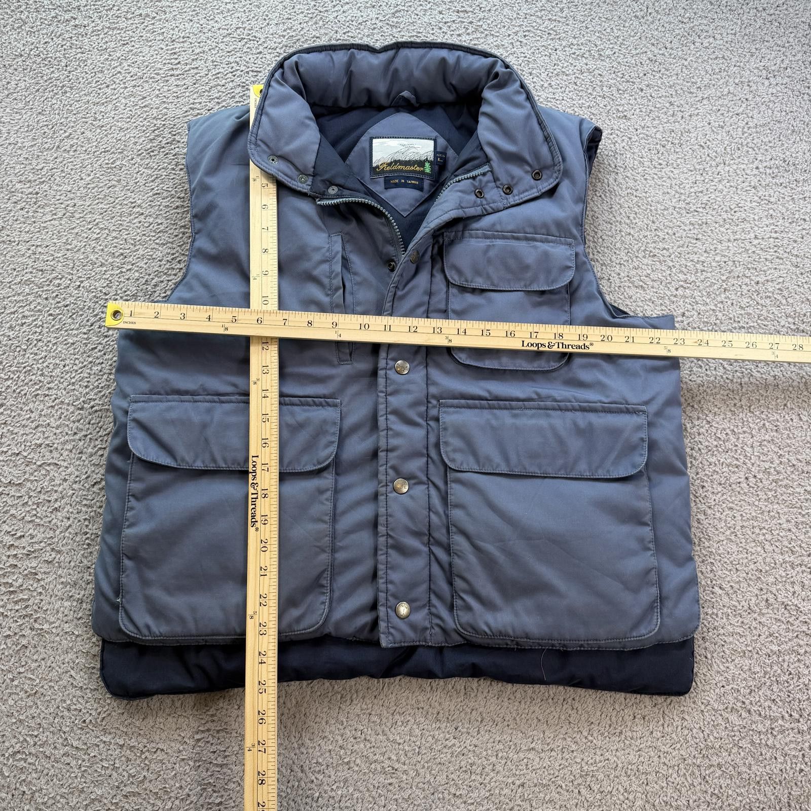 Fieldmaster Vintage 90s Fieldmaster Down Vest Blue Outdoor Hiking Puffer Size US L / EU 52-54 / 3 - 3 Thumbnail