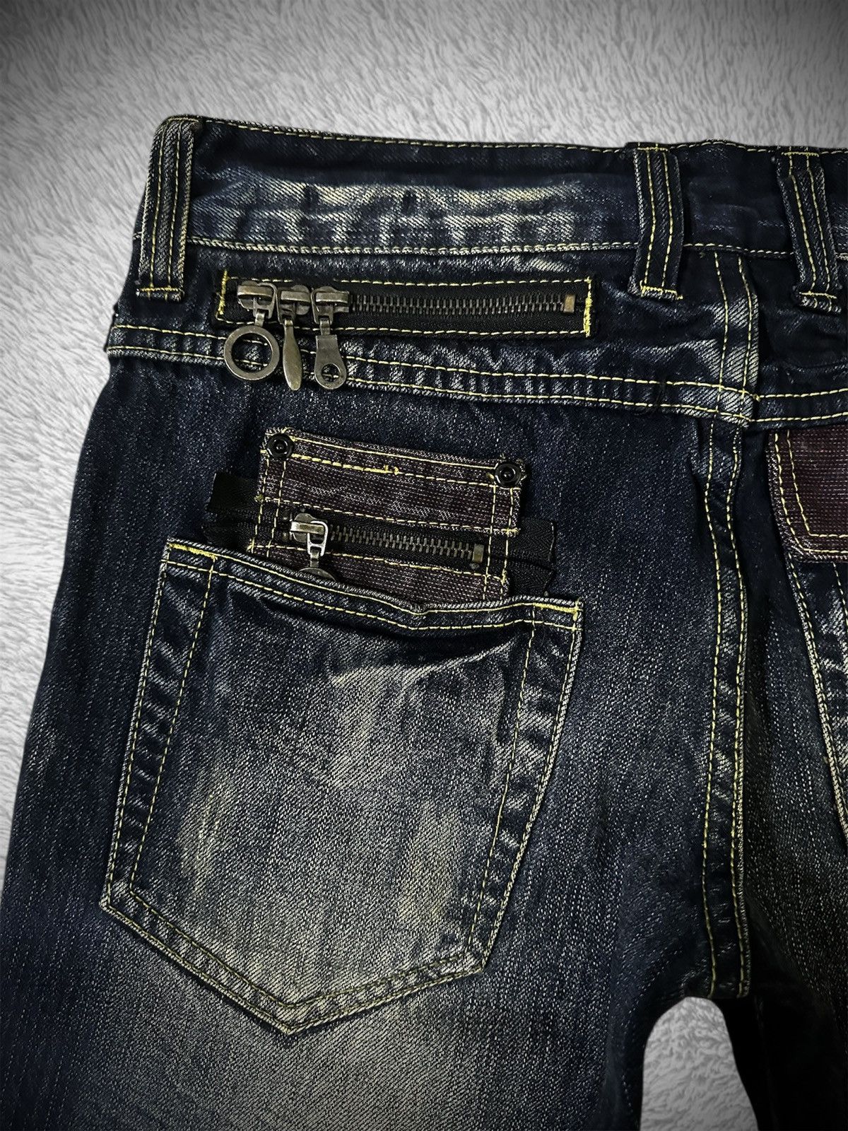 If Six Was Nine rare japanese brand semantic design bondage flare jeans Size US 31 - 10 Thumbnail
