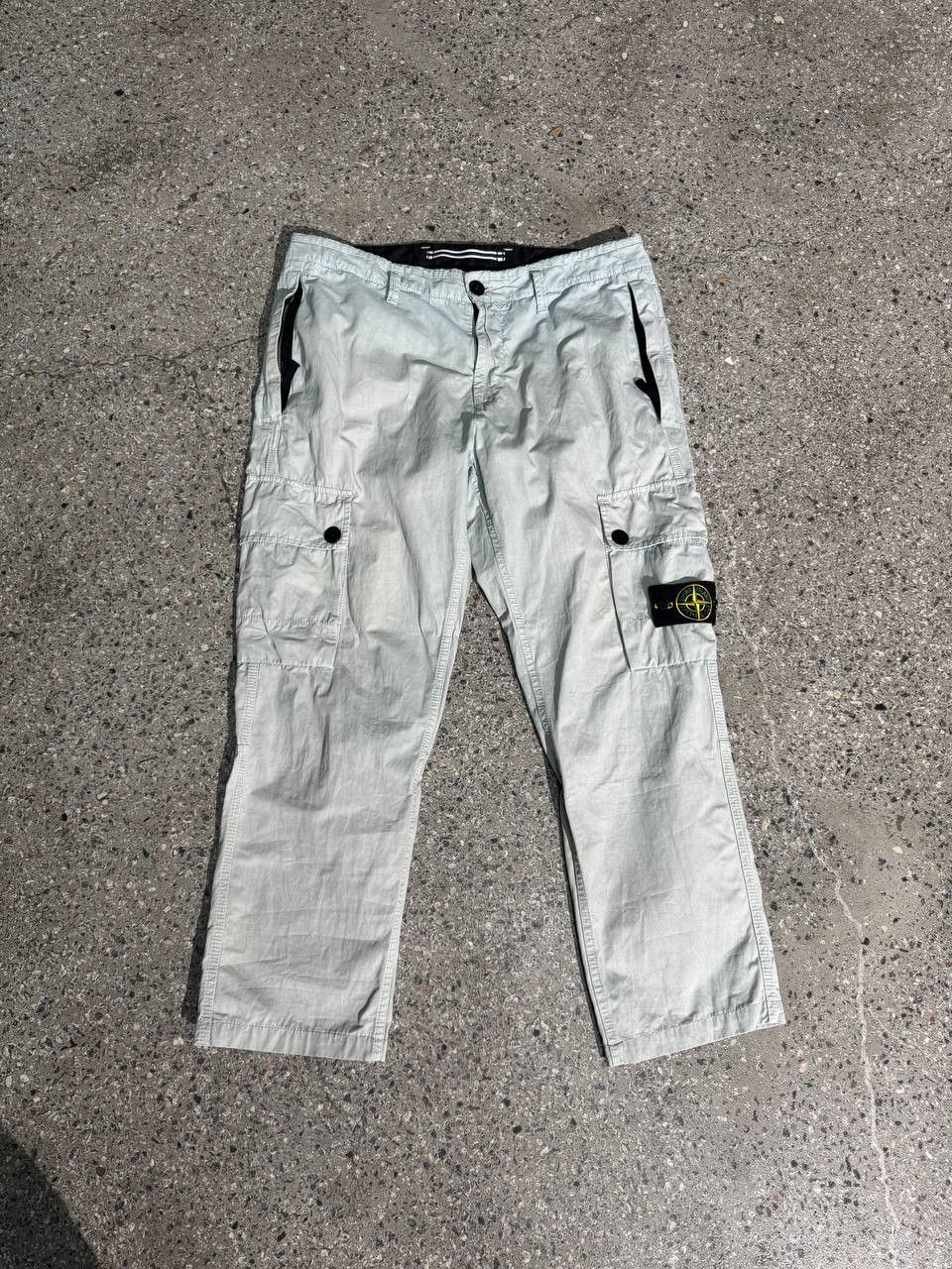 Stone Island Stone Island Garment Dyed Light Blue Cargo Pants Size US 33 - 1 Thumbnail