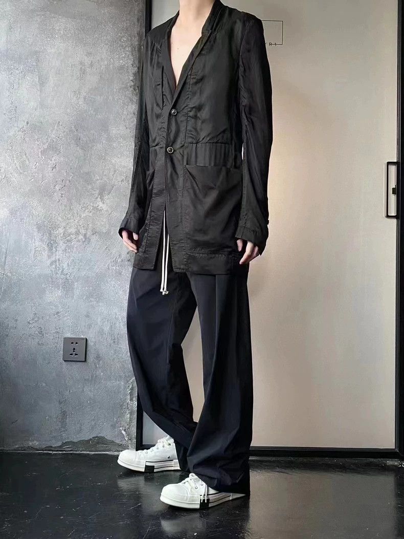 Rick Owens Rick Owens Long black button-up jacket Size US M / EU 48-50 / 2 - 9 Thumbnail