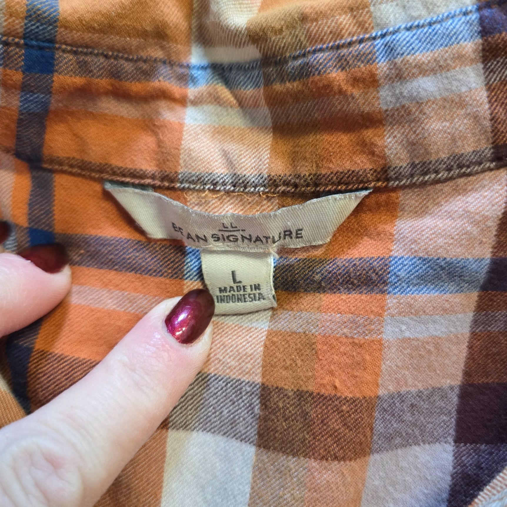 Vintage LL Bean Signature Top Womens Size Large Brown Plaid Button Long Sleeve Casual Shirt Size L / US 10 / IT 46 - 5 Thumbnail