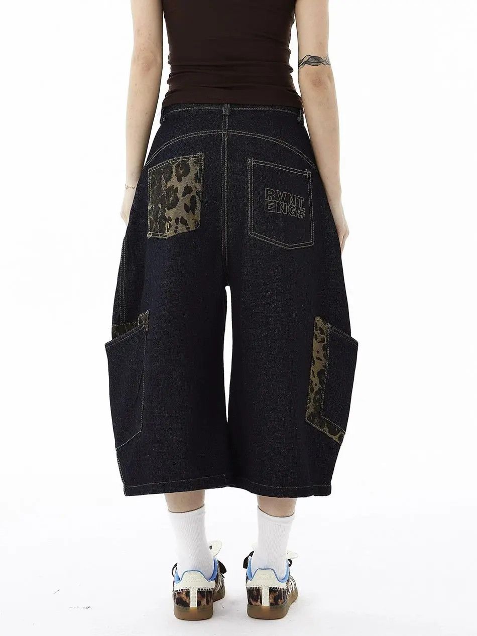 Japanese Brand Retro leopard print patchwork short jeans Size US 32 / EU 48 - 3 Thumbnail