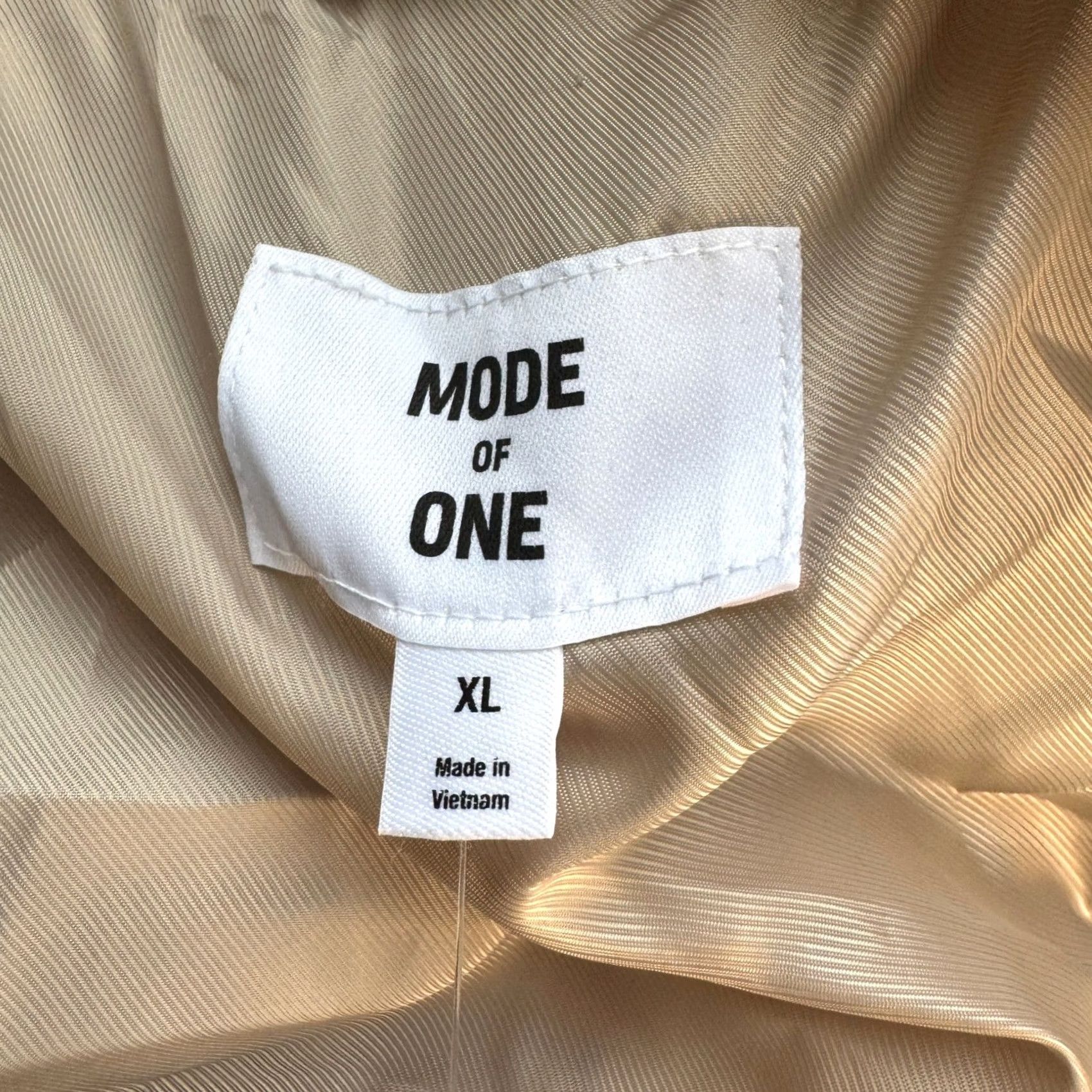 Vintage Mode of One Mens XL Racing Bomber Jacket Dark Ecru Black Tan NEW Size US XL / EU 56 / 4 - 4 Thumbnail