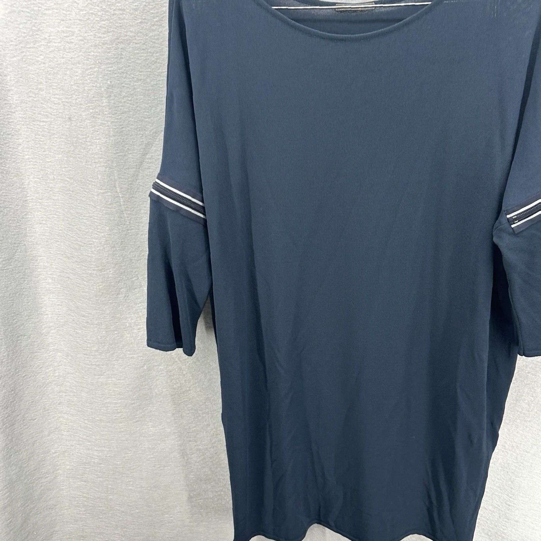 Vintage Annette Gortz Shift Dress Womens M Blue Office Minimalist Lagenlook Quiet Luxury Dress Shift Blue M Womens Size M / US 6-8 / IT 42-44 - 3 Thumbnail