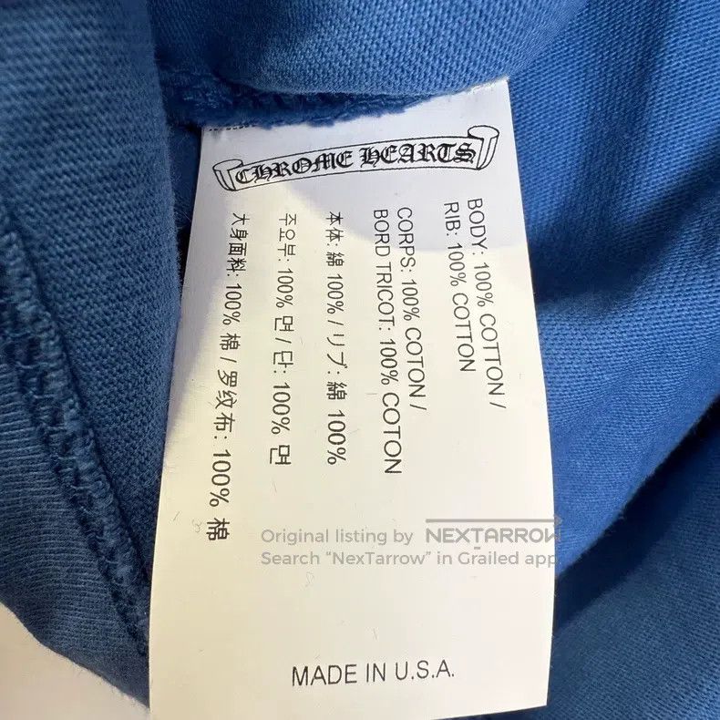 Chrome Hearts CHROME HEARTS Size M Blue three cross flocking long sleeve Size US M / EU 48-50 / 2 - 3 Thumbnail