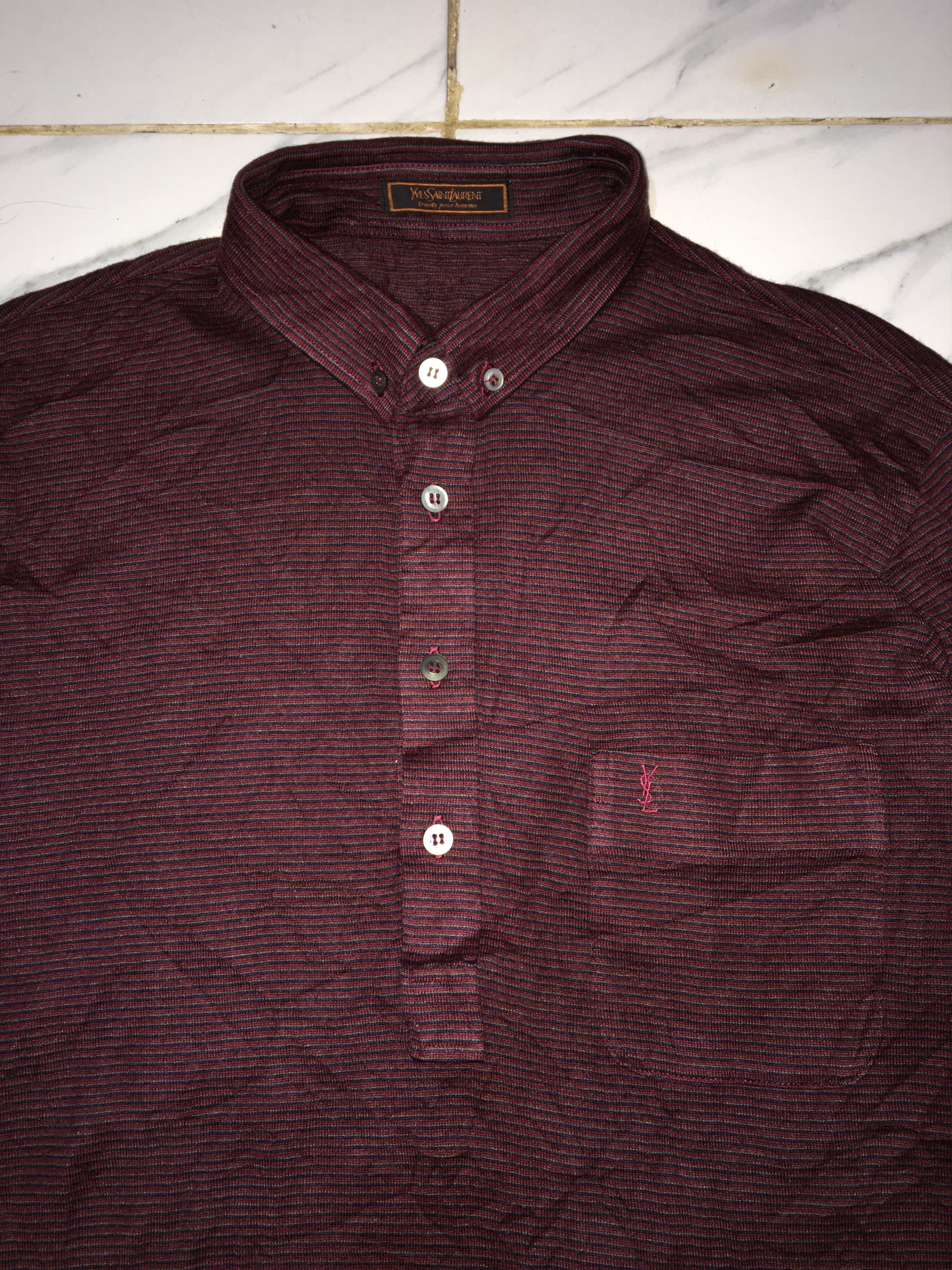 Yves Saint Laurent VINTAGE YVES SAINT LAURENT LONG SLEEVE POLO SHIRT Size US L / EU 52-54 / 3 - 2 Thumbnail