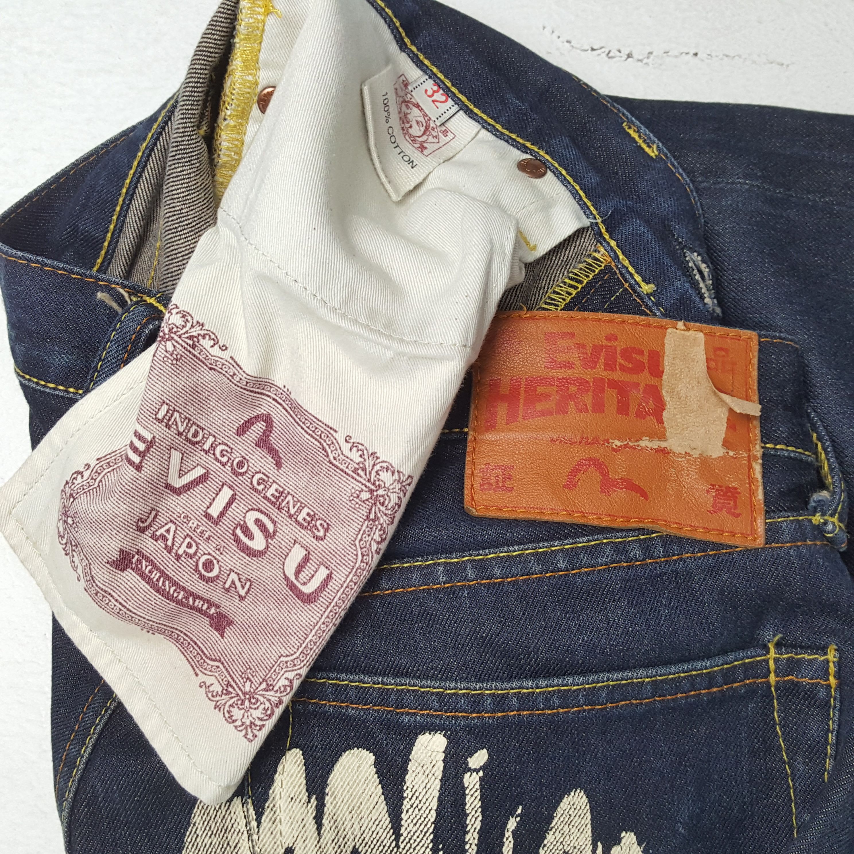 Evisu EVISU Japanese Brand Streetwear Fashion Rare Design Jeans Size US 31 - 14 Thumbnail