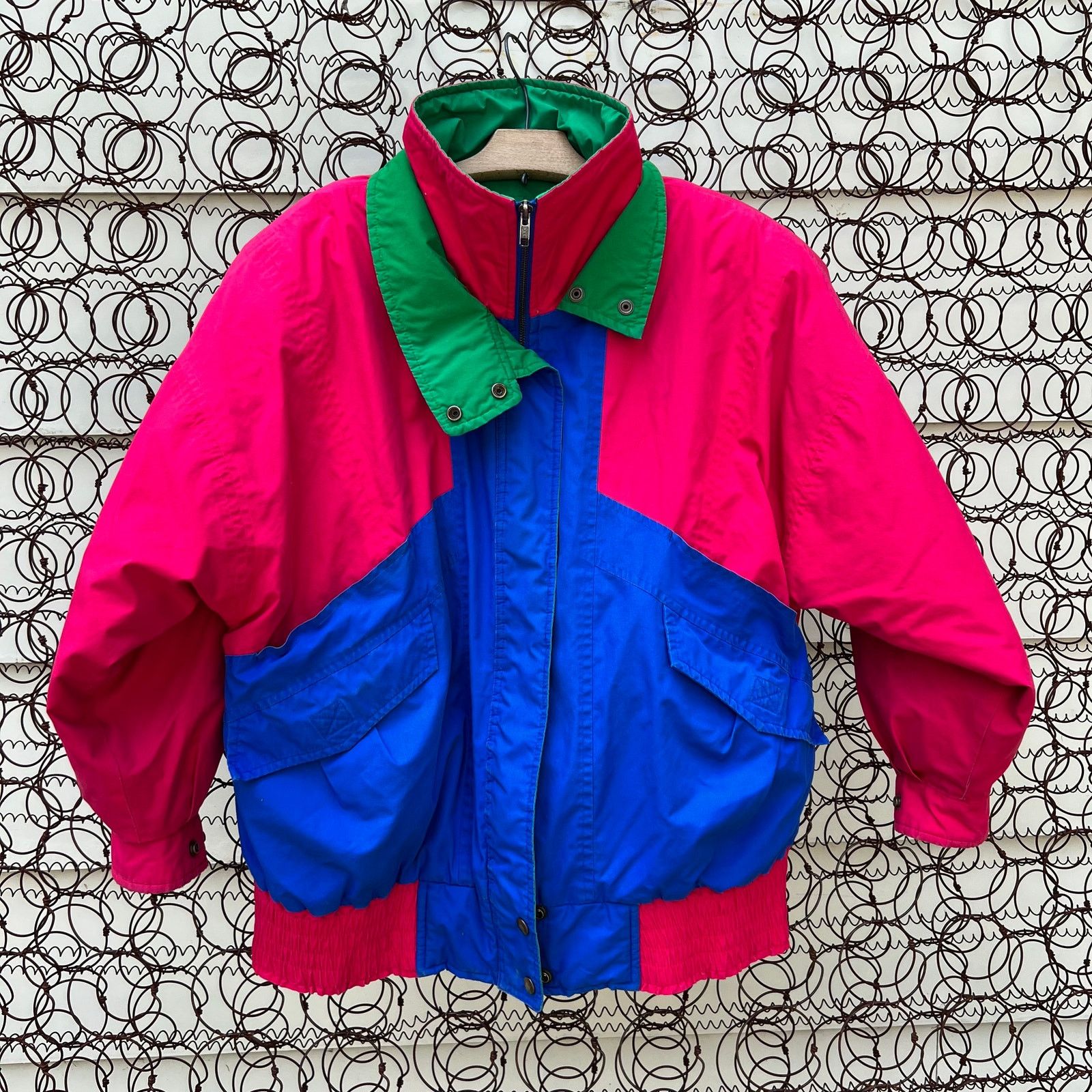 image of Vintage 90's Color Block London Fog Ski Coat With Liner in Pink, Men's (Size Small)