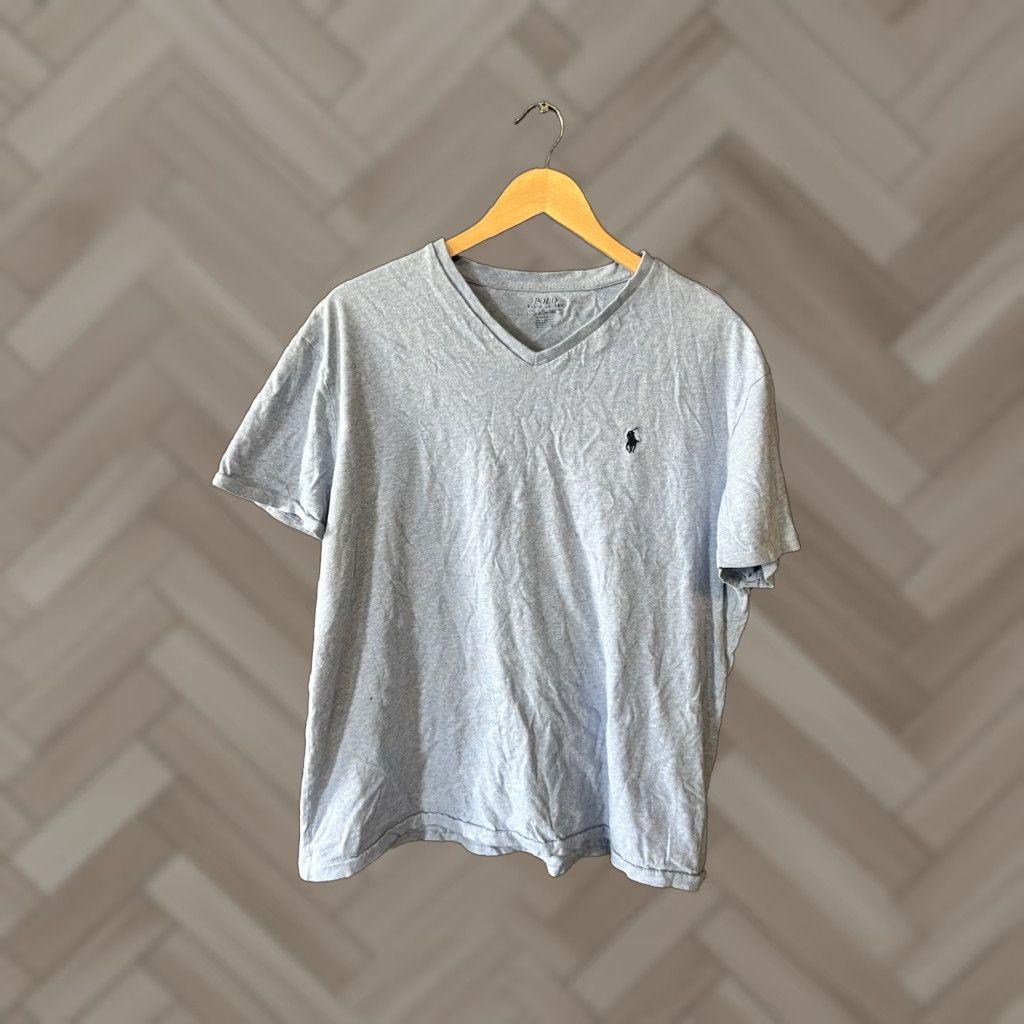 Polo Ralph Lauren Polo Ralph Lauren T-Shirt Mens Blue V-Neck Short Sleeve Large Classic Fit Size US L / EU 52-54 / 3 - 1 Thumbnail