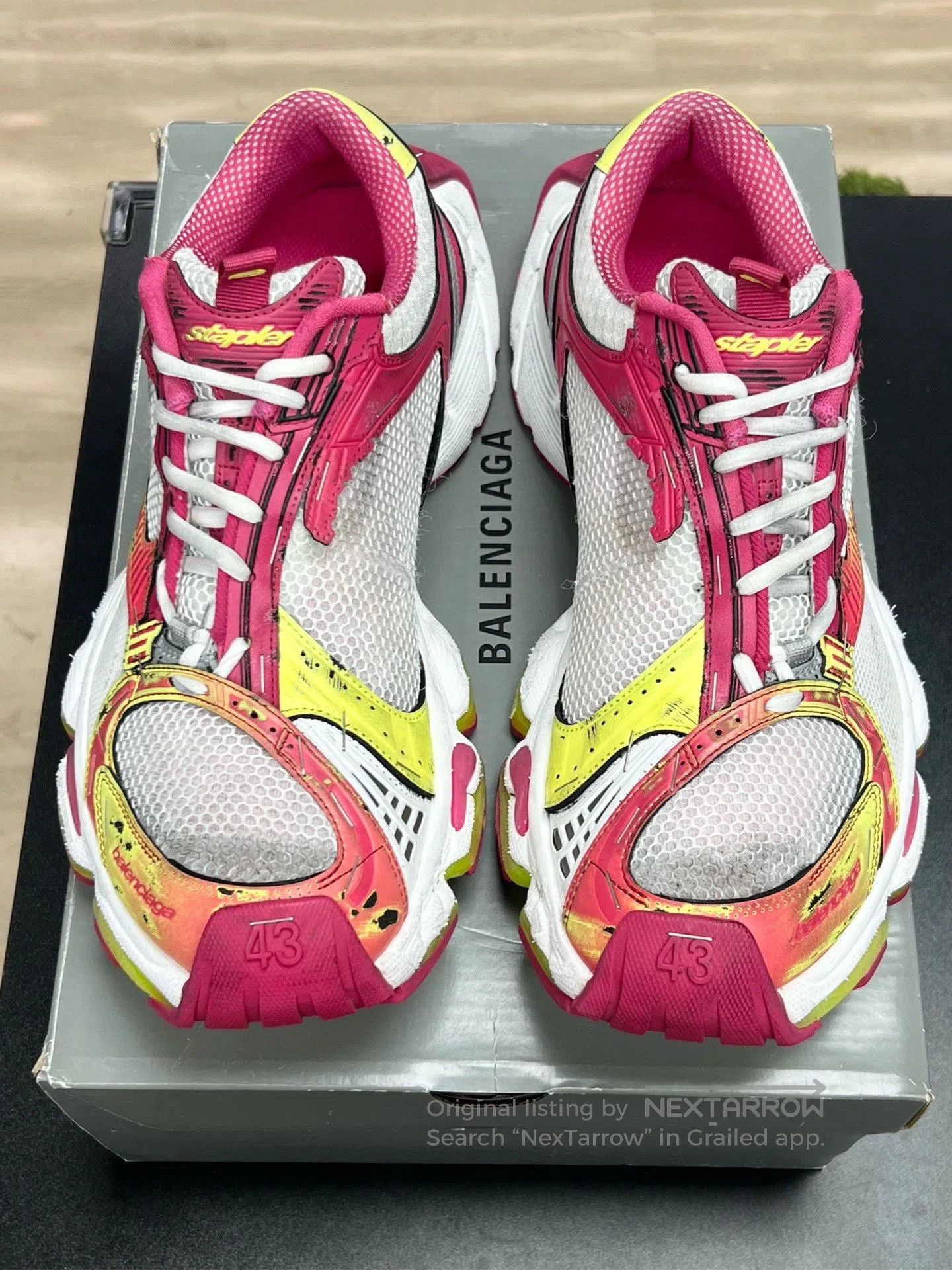 Balenciaga balenciaga stapler sneakers red and white. Size US 10 / EU 43 - 3 Thumbnail