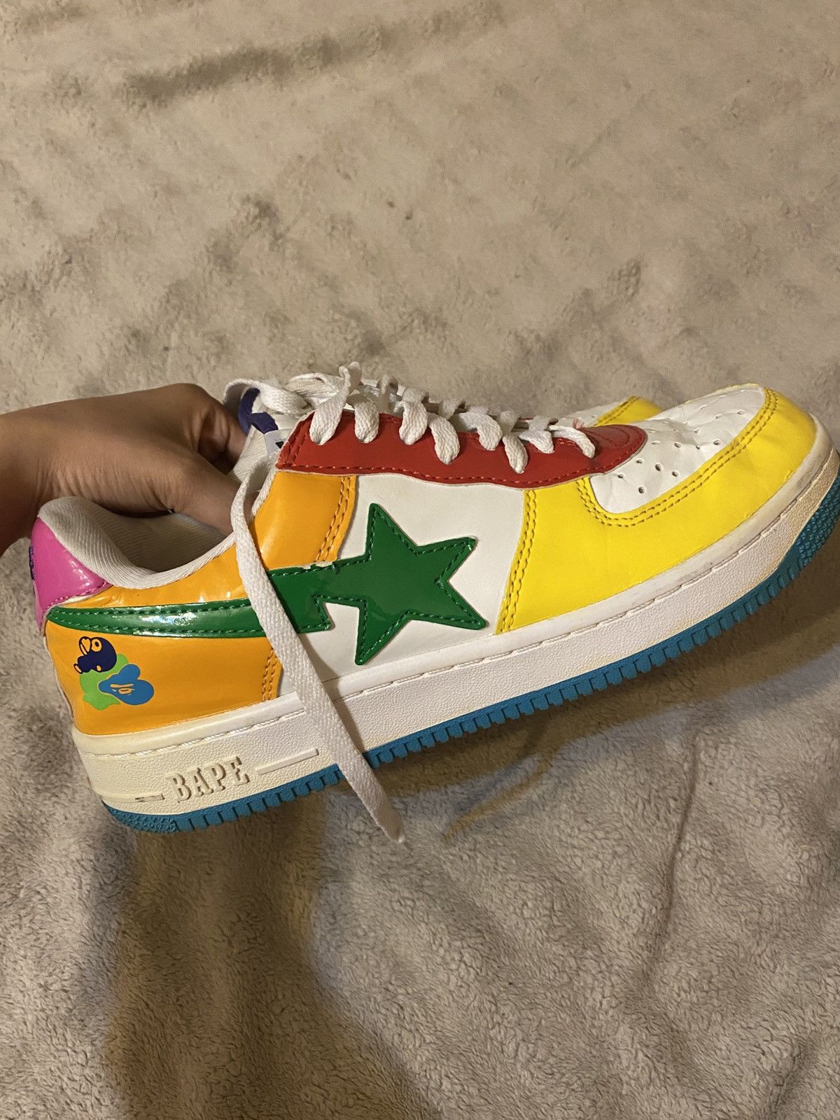 Bape A Bathing Ape Baby Milo Patent Leather Multi Colour Bapesta Size US 9 / EU 42 - 6 Thumbnail
