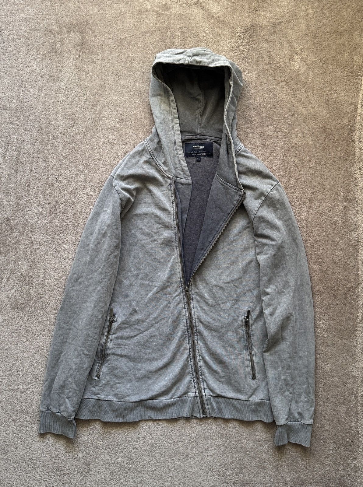 Japanese Brand Archive Helmut Lang LGB Style Asymmetric Zip Up Hoodie Size US XL / EU 56 / 4 - 2 Thumbnail