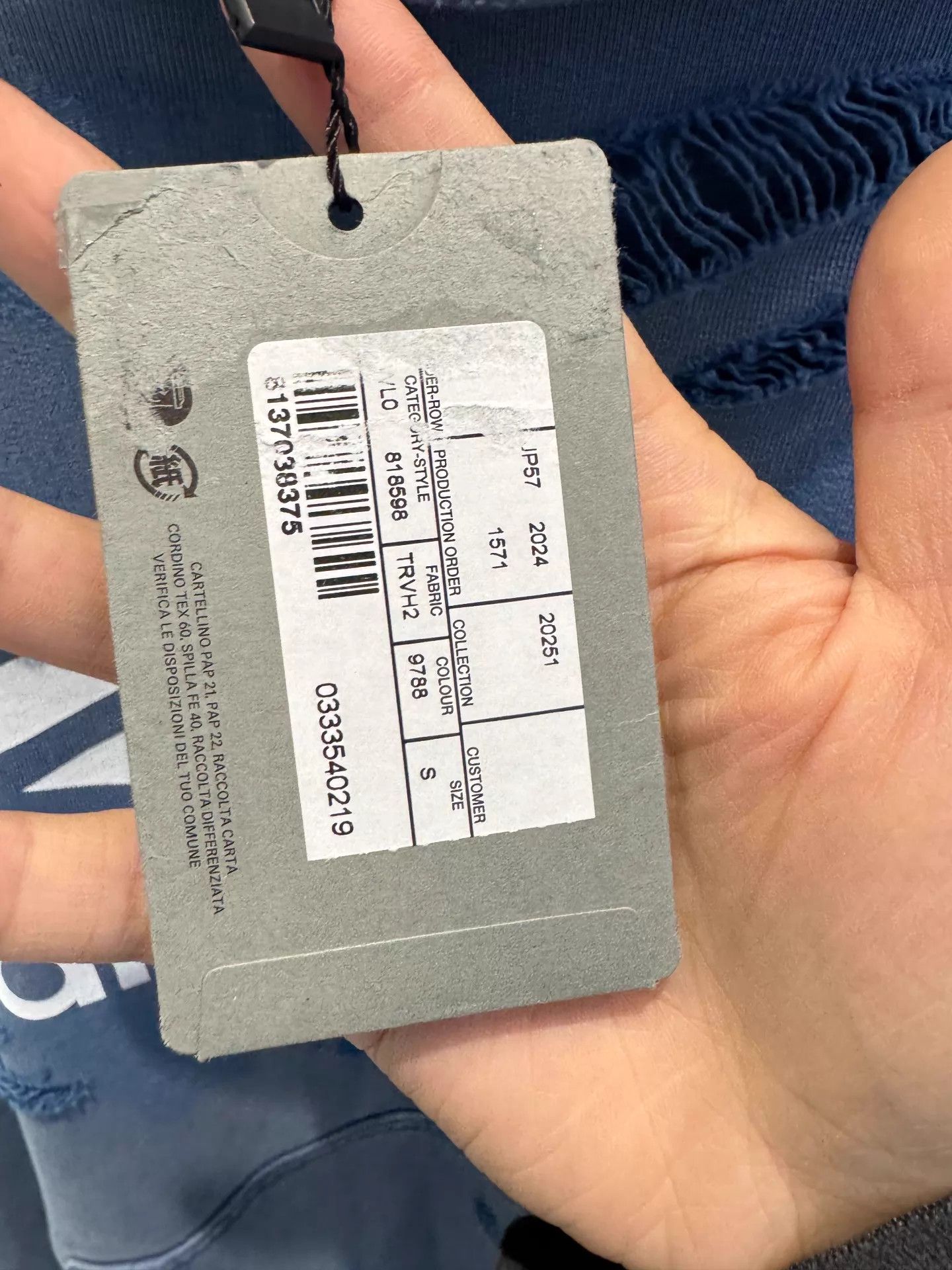 Balenciaga Balenciaga FW25 3B Wormhole Destroyed Unisex Blue Hoodie S Size S / US 4 / IT 40 - 2 Thumbnail