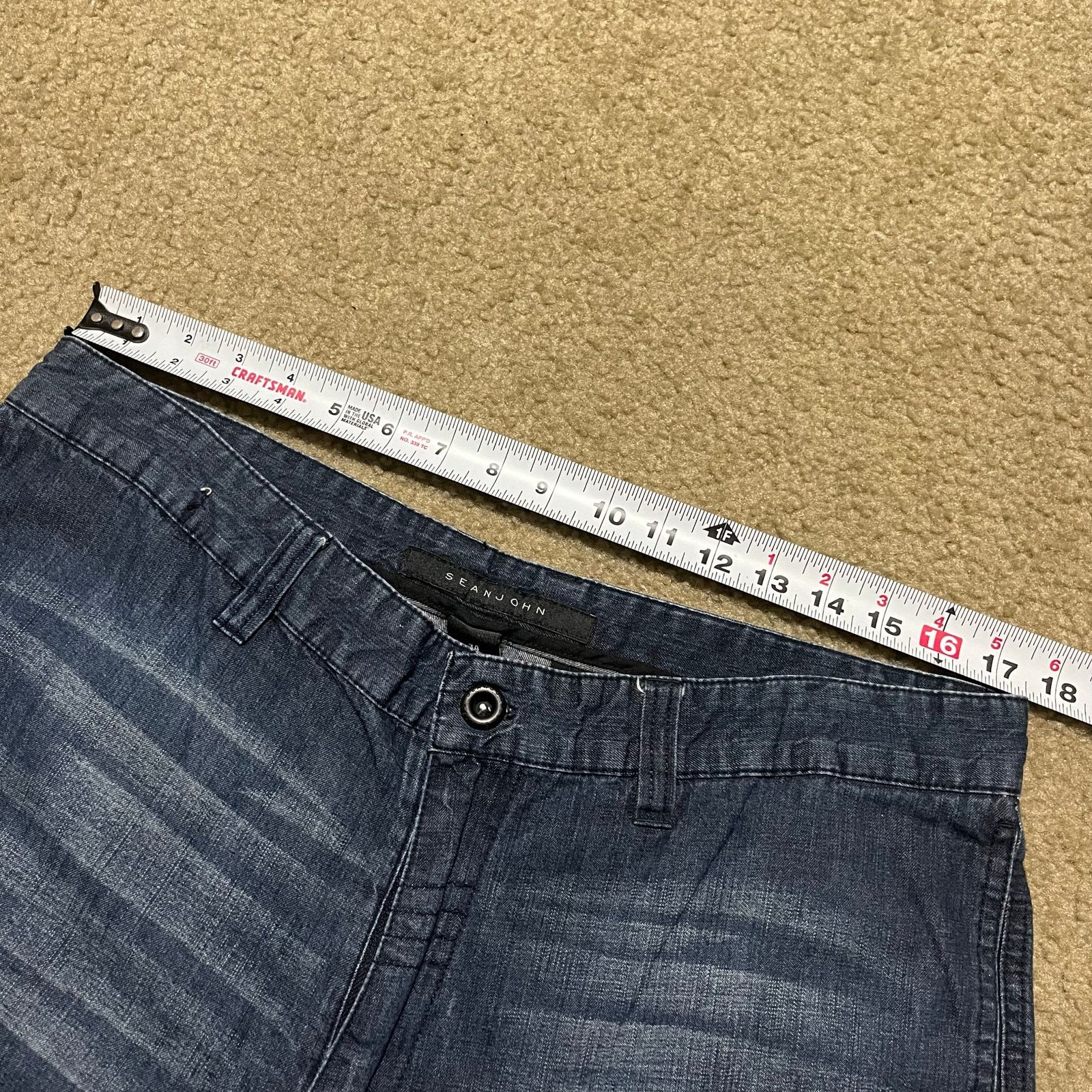 Sean John Sean John Y2K Baggy Skater Faded Dark Washed Jeans 35W Size US 35 - 5 Thumbnail