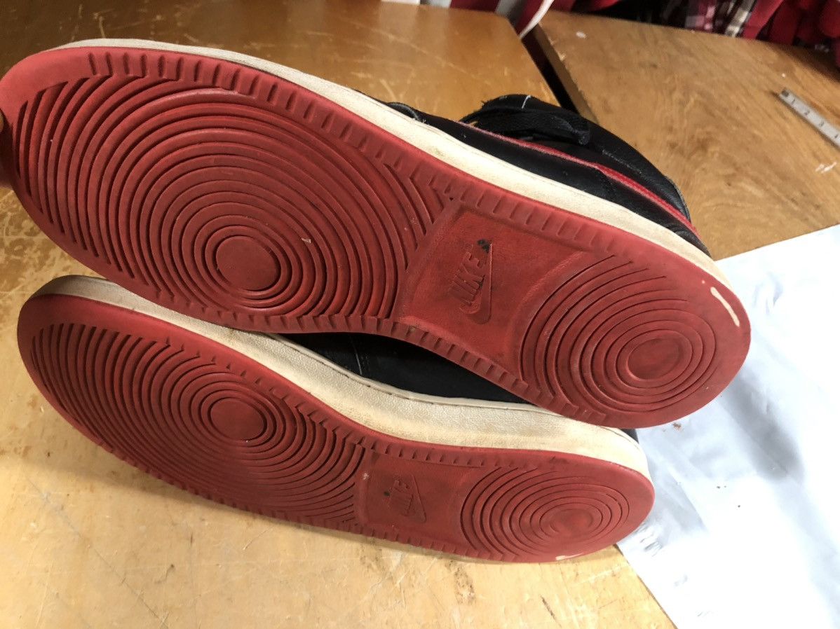 Nike Nike Court Vision Mid Bred Black University Red White Used Size US 11 / EU 44 - 10 Thumbnail