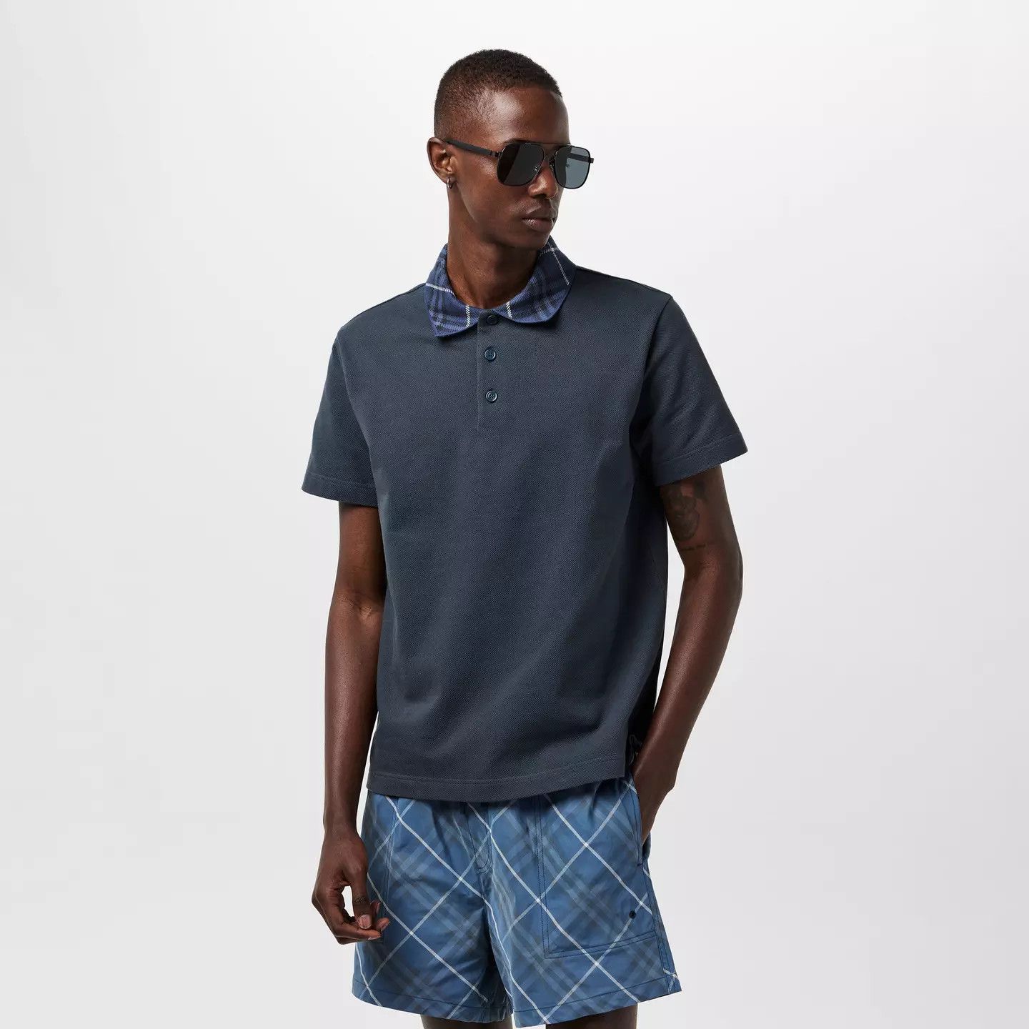 Burberry o1g2r1mq0426 Check Short Sleeve Polo Shirt in Magnet Size US M / EU 48-50 / 2 - 3 Thumbnail