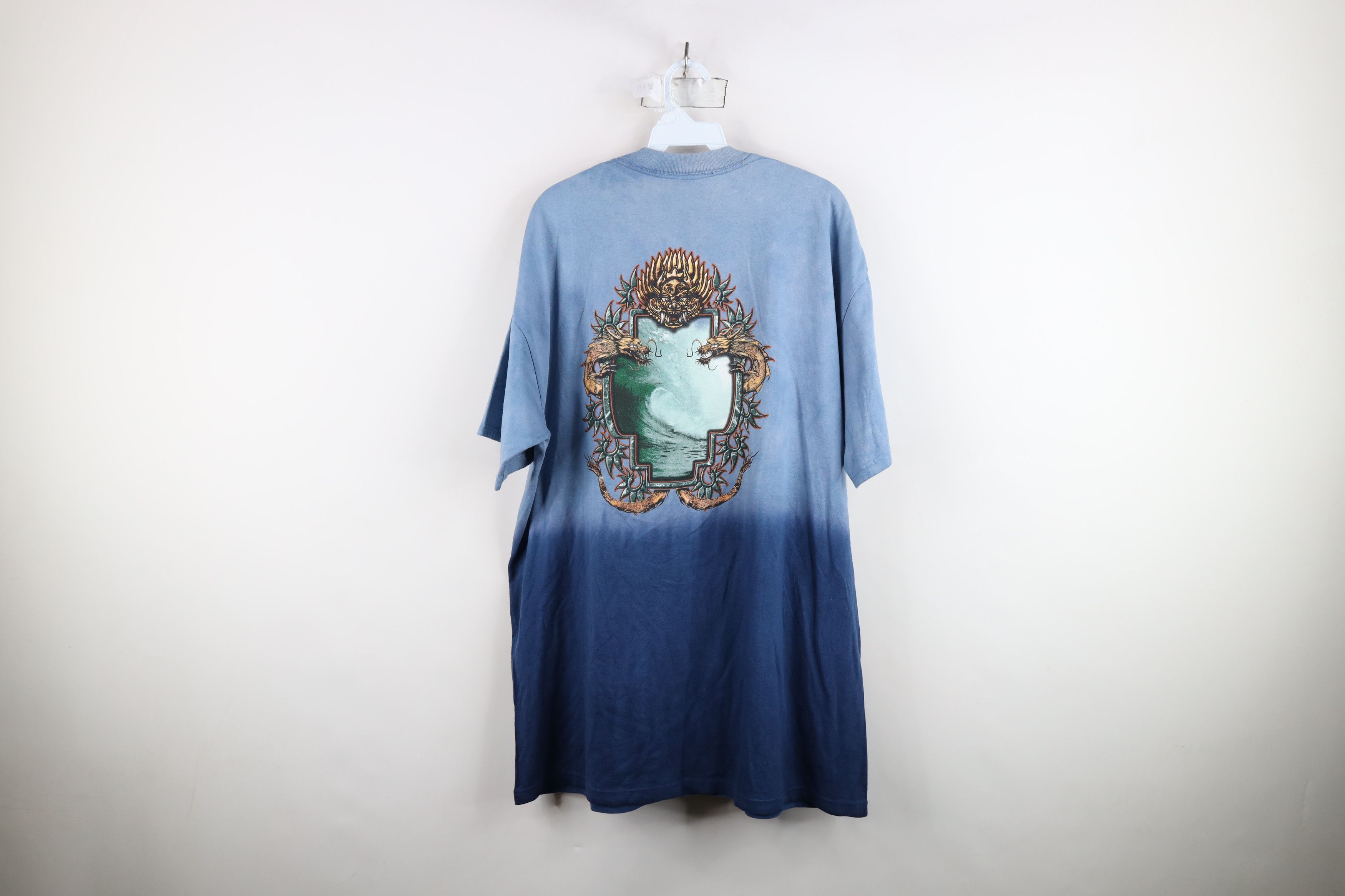 Vintage Vintage 90s Streetwear Dragon Acid Wash Surfing T-Shirt Size US XL / EU 56 / 4 - 10 Thumbnail