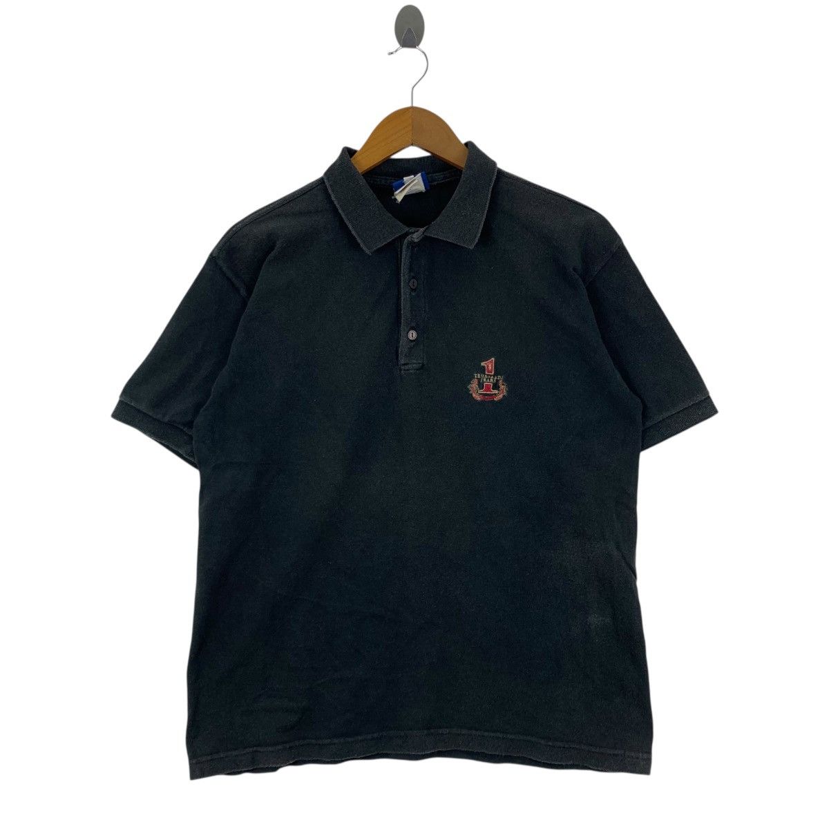 Trussardi Vintage TRUSSARDI JEANS Number One Embroidered Collar Tshirt Size US L / EU 52-54 / 3 - 1 Thumbnail