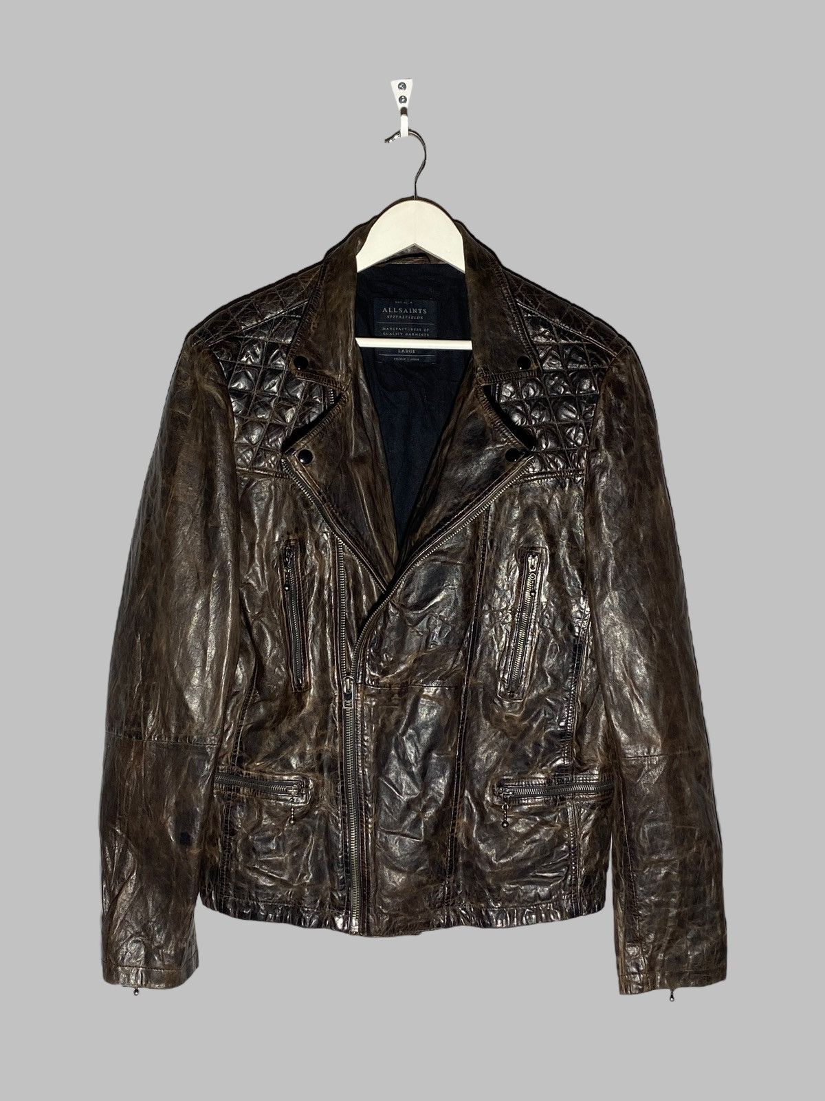 Allsaints Allsaints Drought Leather Biker Jacket Size US L / EU 52-54 / 3 - 1 Thumbnail