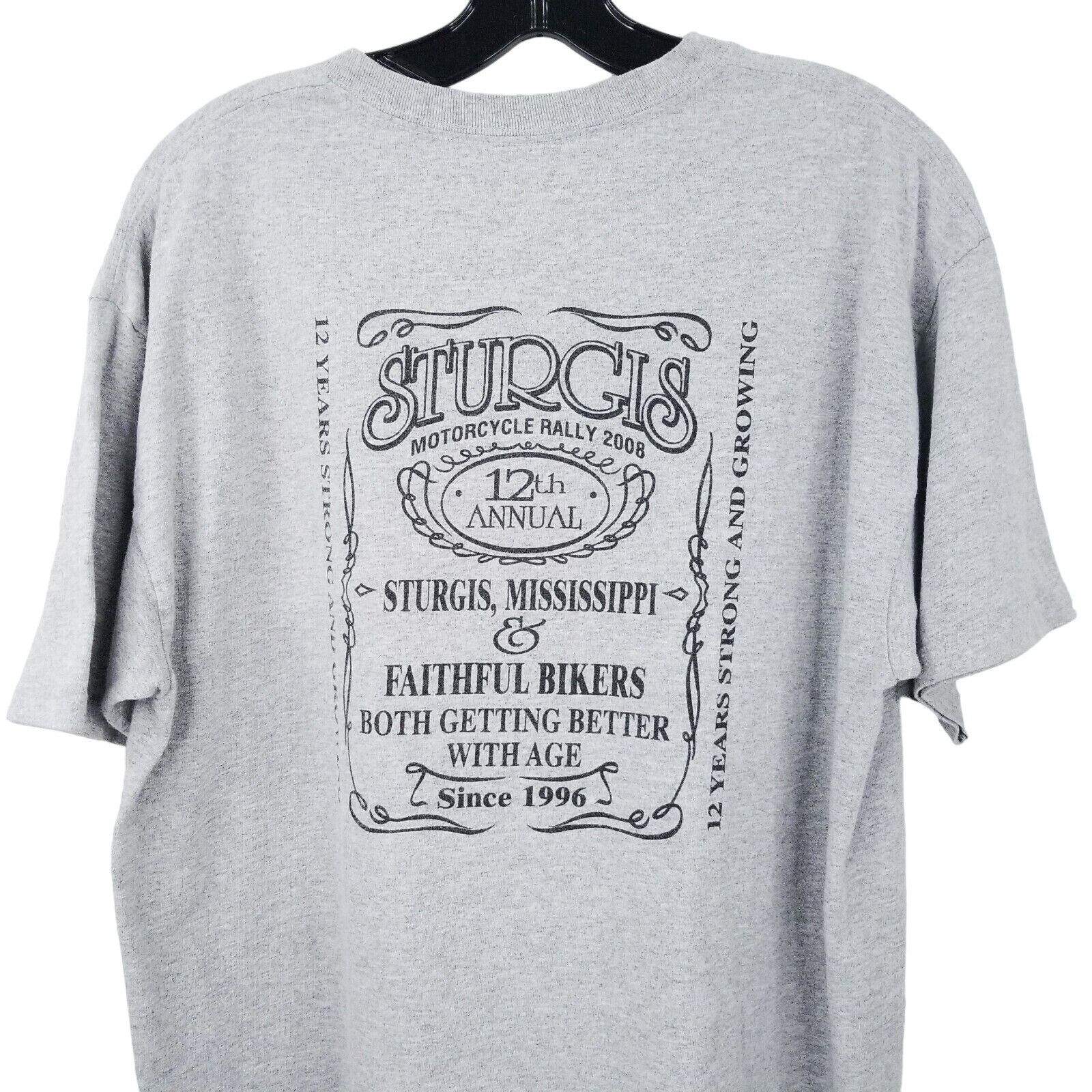 Gildan Sturgis MS Motorcycle Rally T Shirt Mens L 2008 Bikers Size US L / EU 52-54 / 3 - 6 Thumbnail
