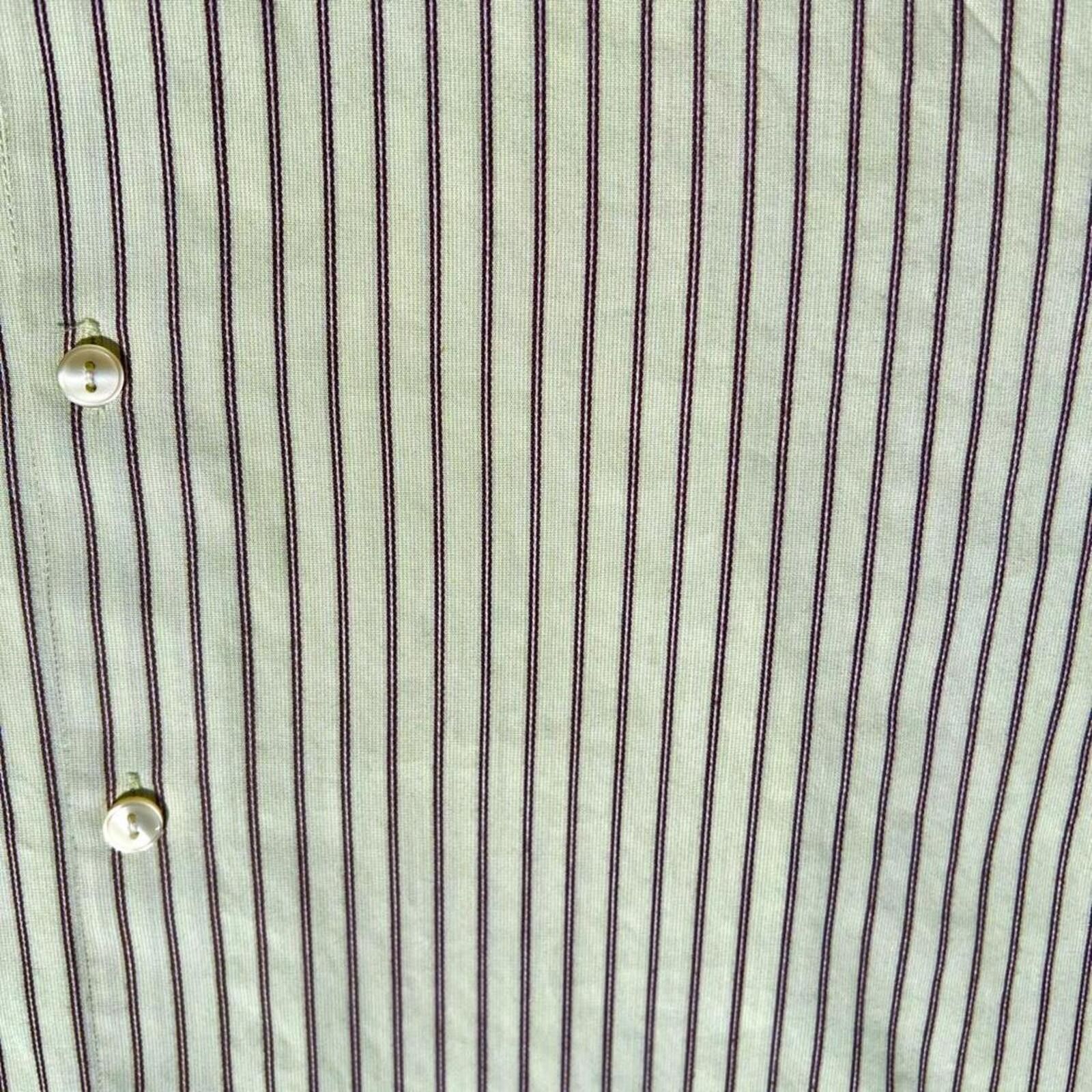 Van Heusen Y2K Neo-Vintage Pale Green/Burgundy Stripe Button Down Shirt Size US L / EU 52-54 / 3 - 4 Thumbnail