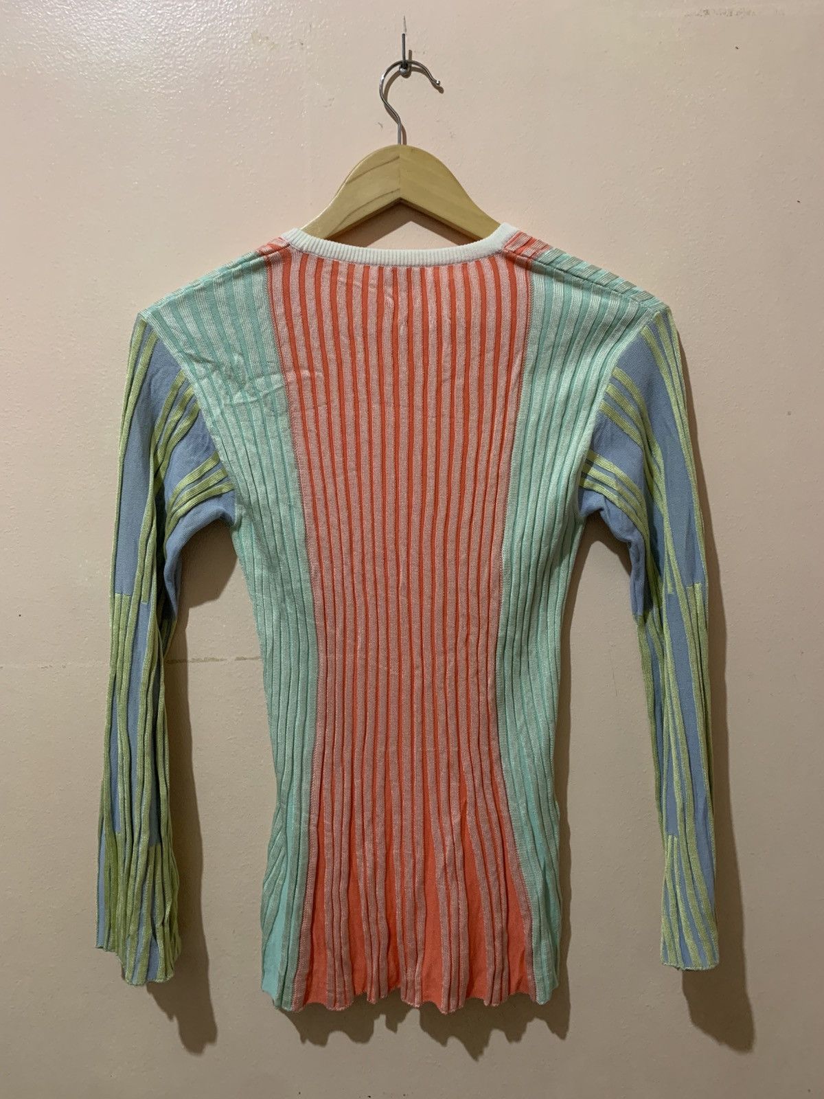 Kenzo Kenzo - Color Block - Ribbed Bell Sleeve - Sweater Size XS / US 0-2 / IT 36-38 - 7 Thumbnail