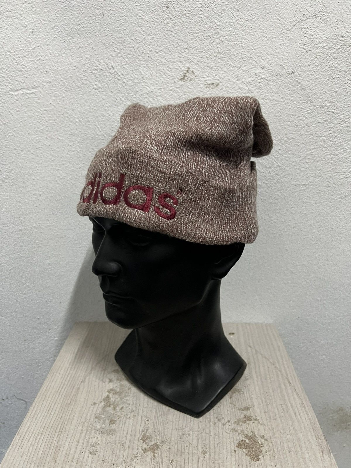 Vintage Vintage Adidas Spell Out Beanie Hat Size ONE SIZE - 3 Thumbnail