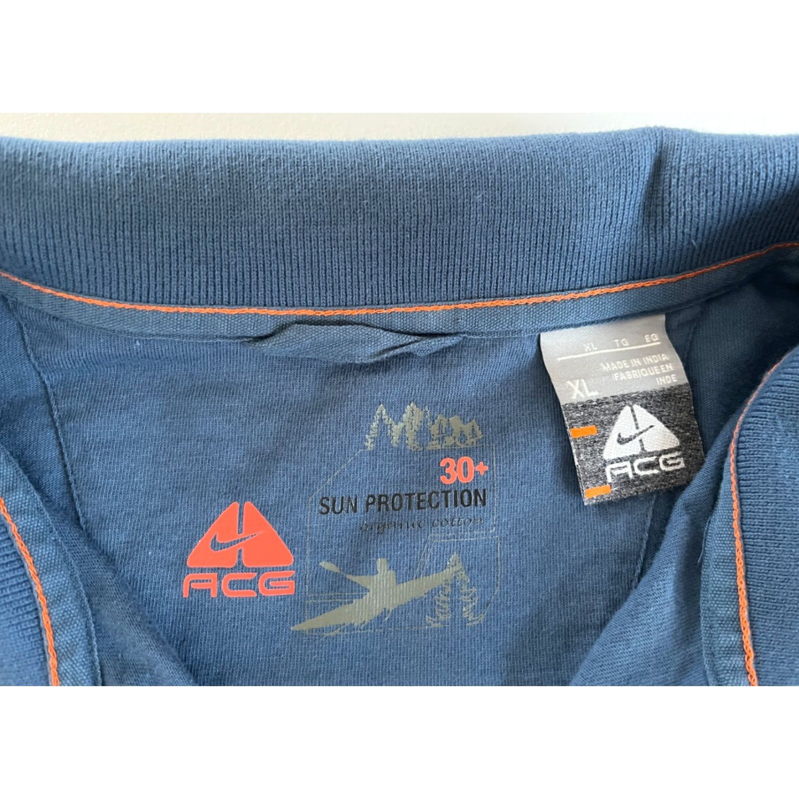 Nike ACG Nike ACG Polo Shirt Mens XL Organic Cotton 30+ Sun Protection Blue Polo Shirt Outdoor Sports 90s (if applicable) Mens Size US XL / EU 56 / 4 - 7 Thumbnail