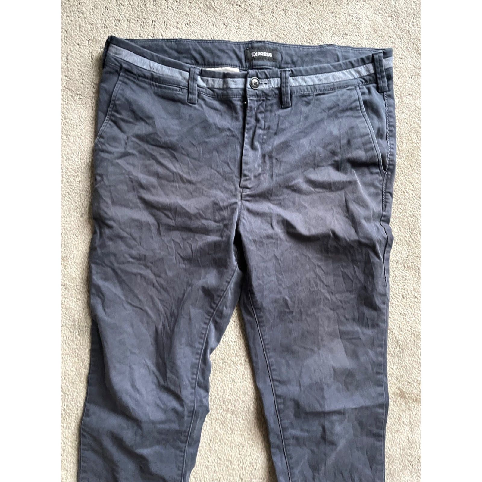 Express VINTAGE Express Men's Skinny Pants Casual Workwear Blue 34x36 Cotton Blend Spring Summer Fall Winter Size US 34 / EU 50 - 2 Thumbnail