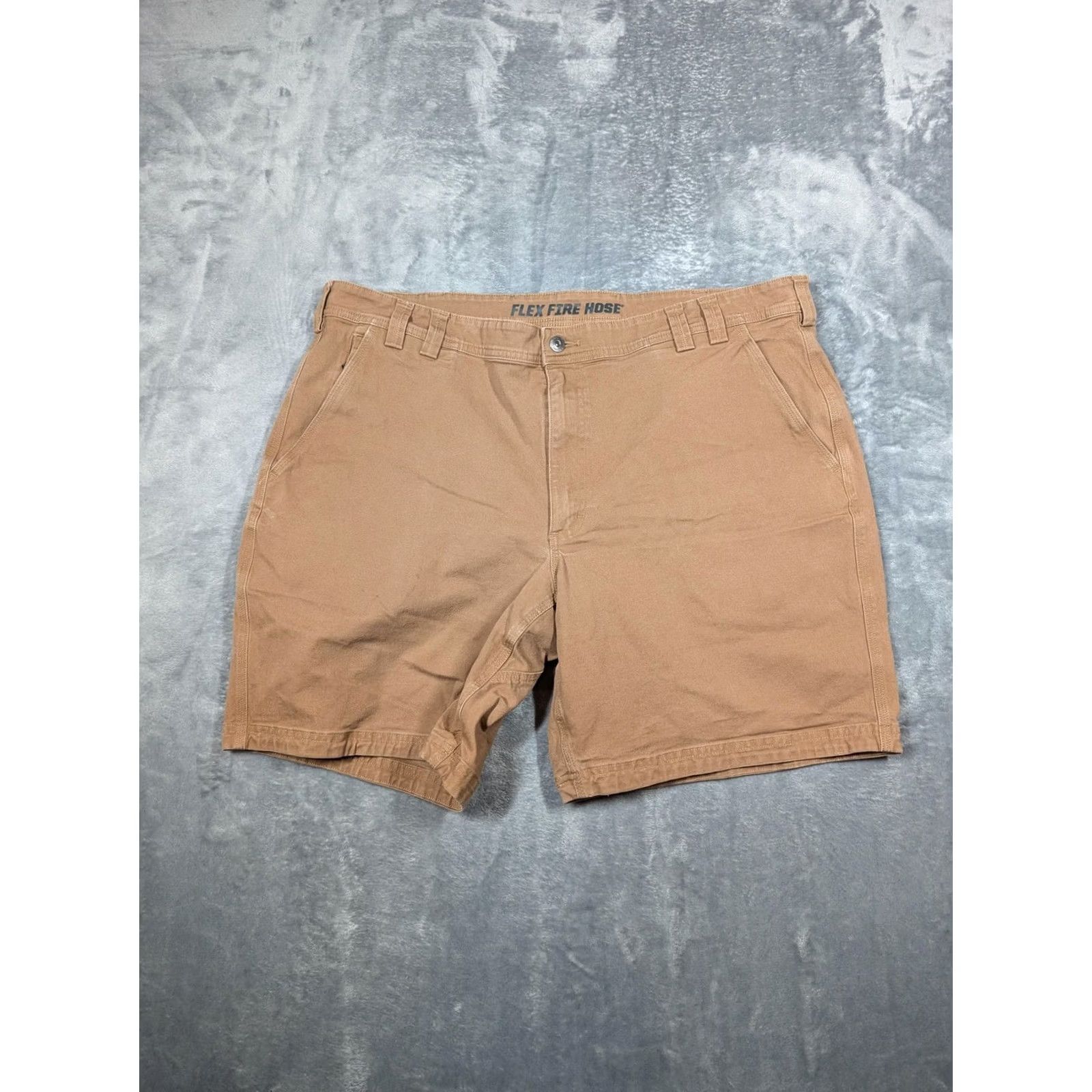 Duluth Trading Company Duluth Trading Co Flex Fire Hose Shorts Mens 44 Brown 8 Inch Inseam Canvas Work Chino Pocket Utility Zip Fly Flat Front Stretch Cotton Spandex Size US 44 / EU 60 - 2 Thumbnail