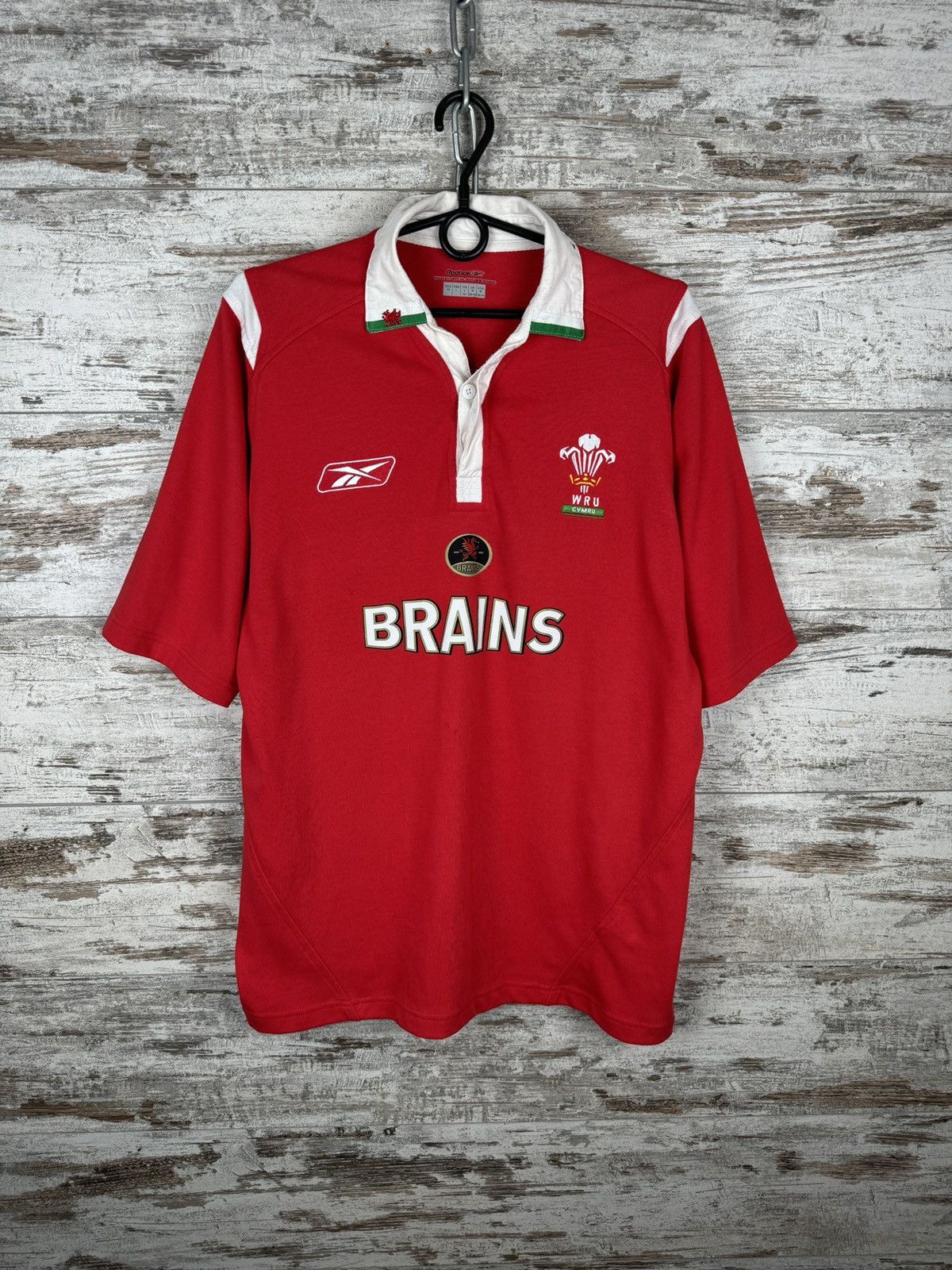 Reebok × Vintage Mens Vintage Reebok Union Wales rugby jersey national team Size US L / EU 52-54 / 3 - 1 Thumbnail