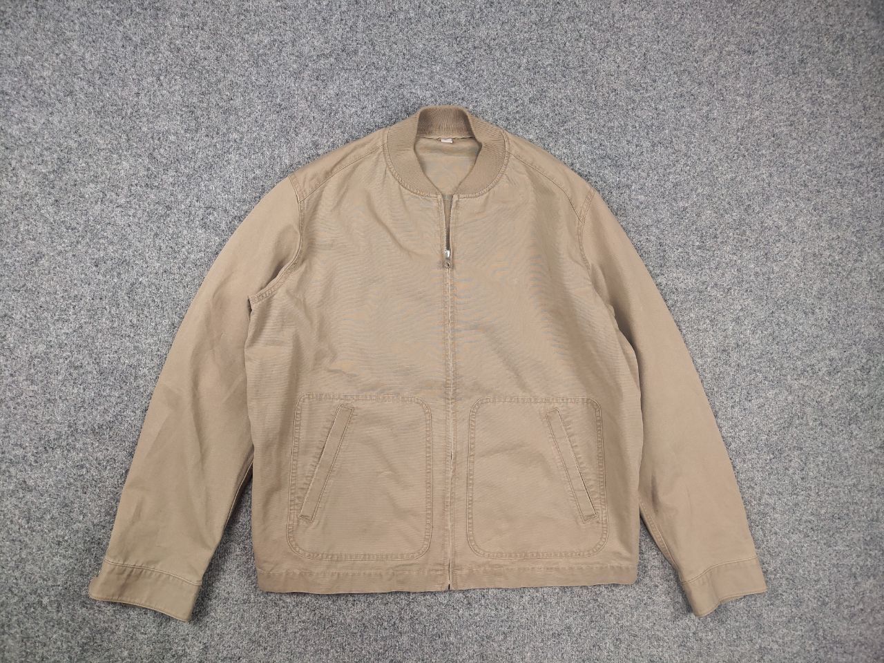 Japanese Brand Vintage Uniqlo Japan Minimalism Canvas Zip Bomber Jacket Size US L / EU 52-54 / 3 - 2 Thumbnail
