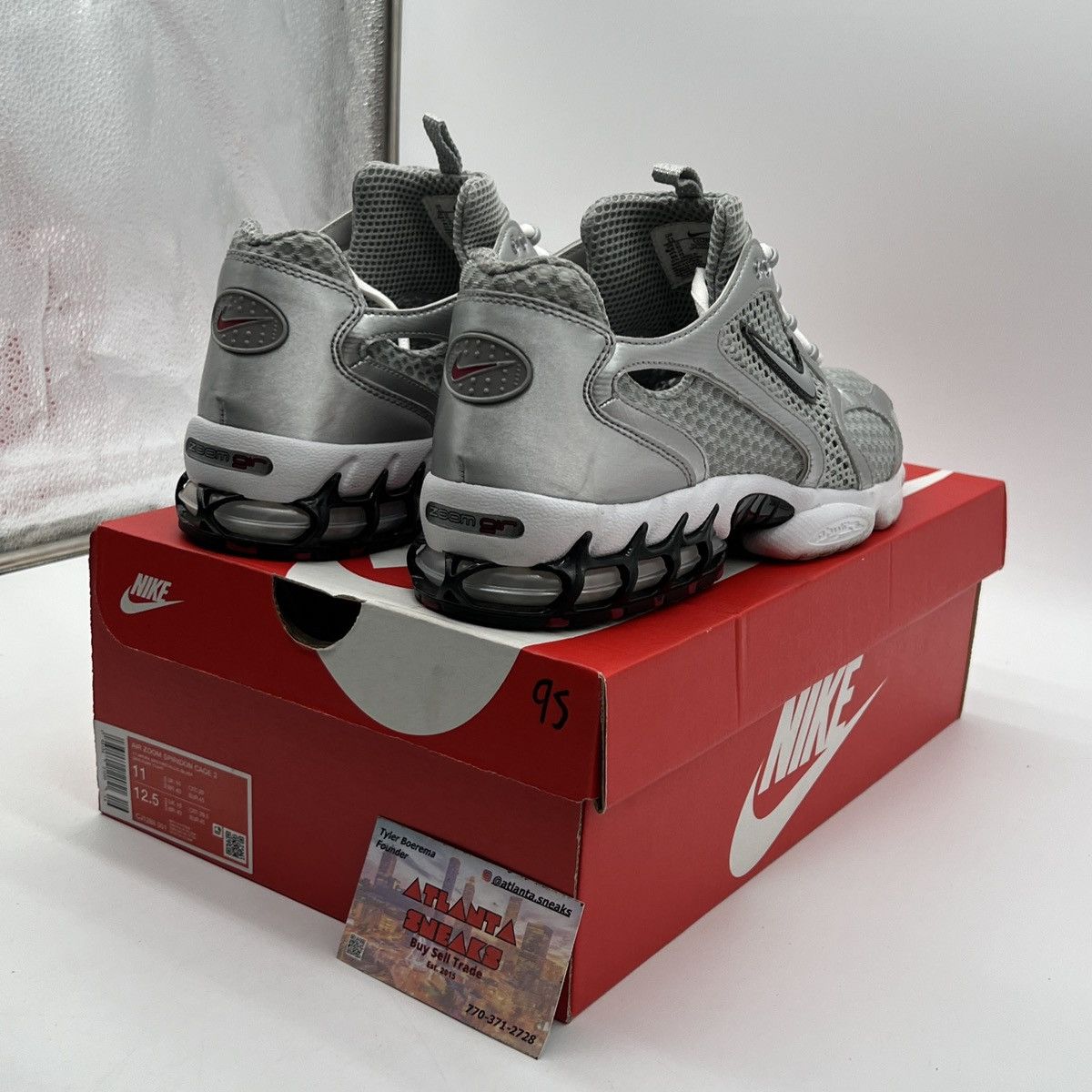 Nike Zoom spiridon caged 2 metallic silver Size US 11 / EU 44 - 5 Thumbnail