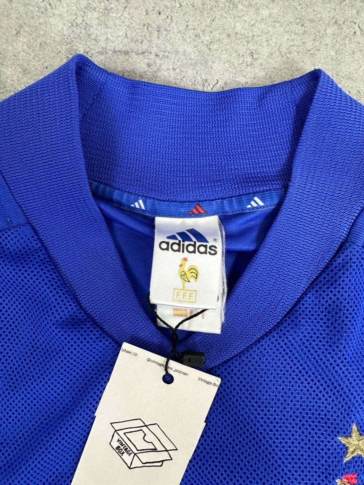 Adidas × Vintage France 2002 Home Kit Adidas Djorkaef retrokit Size US XL / EU 56 / 4 - 7 Thumbnail